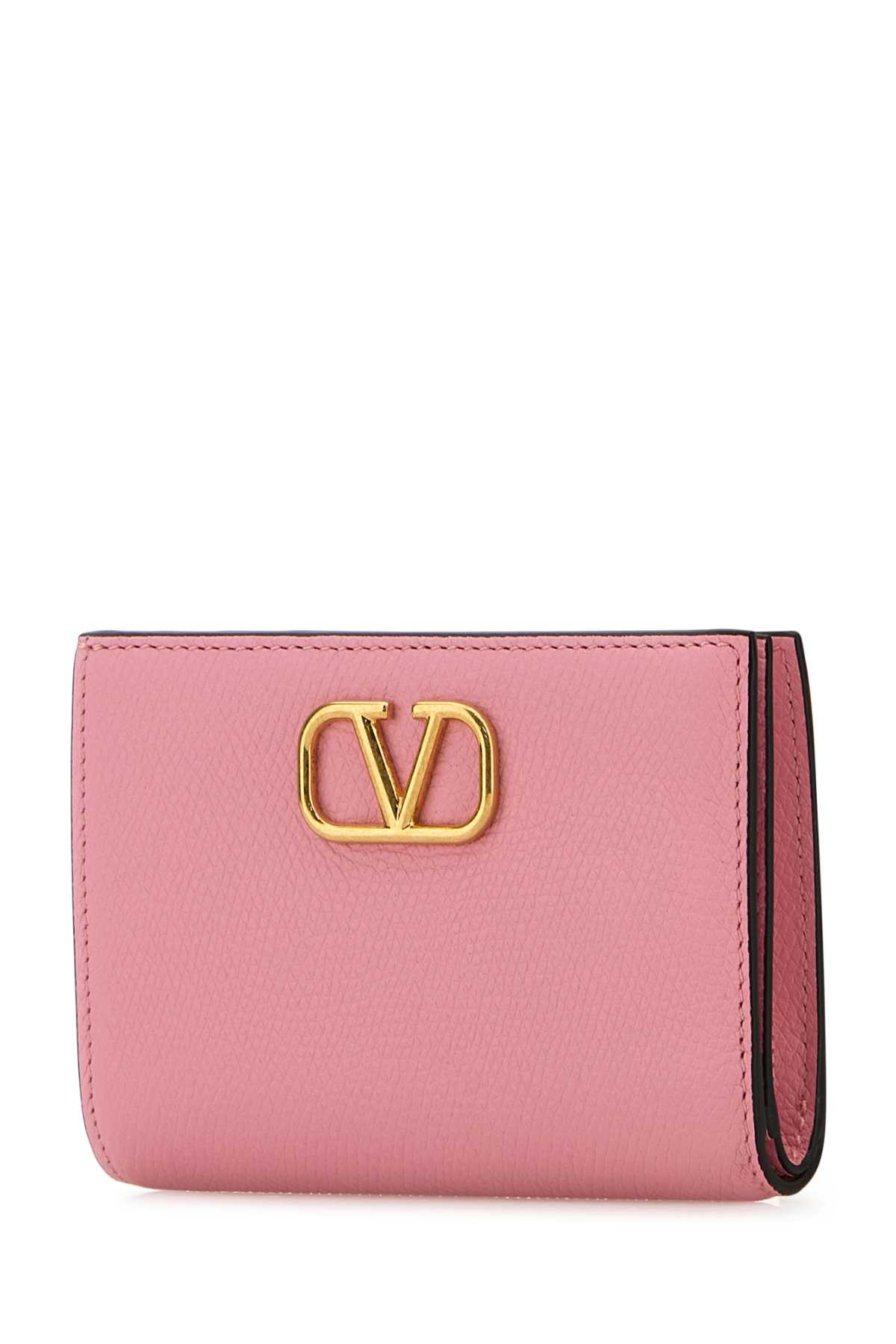 VALENTINO GARAVANI PINK LEATHER VLOGO WALLET 