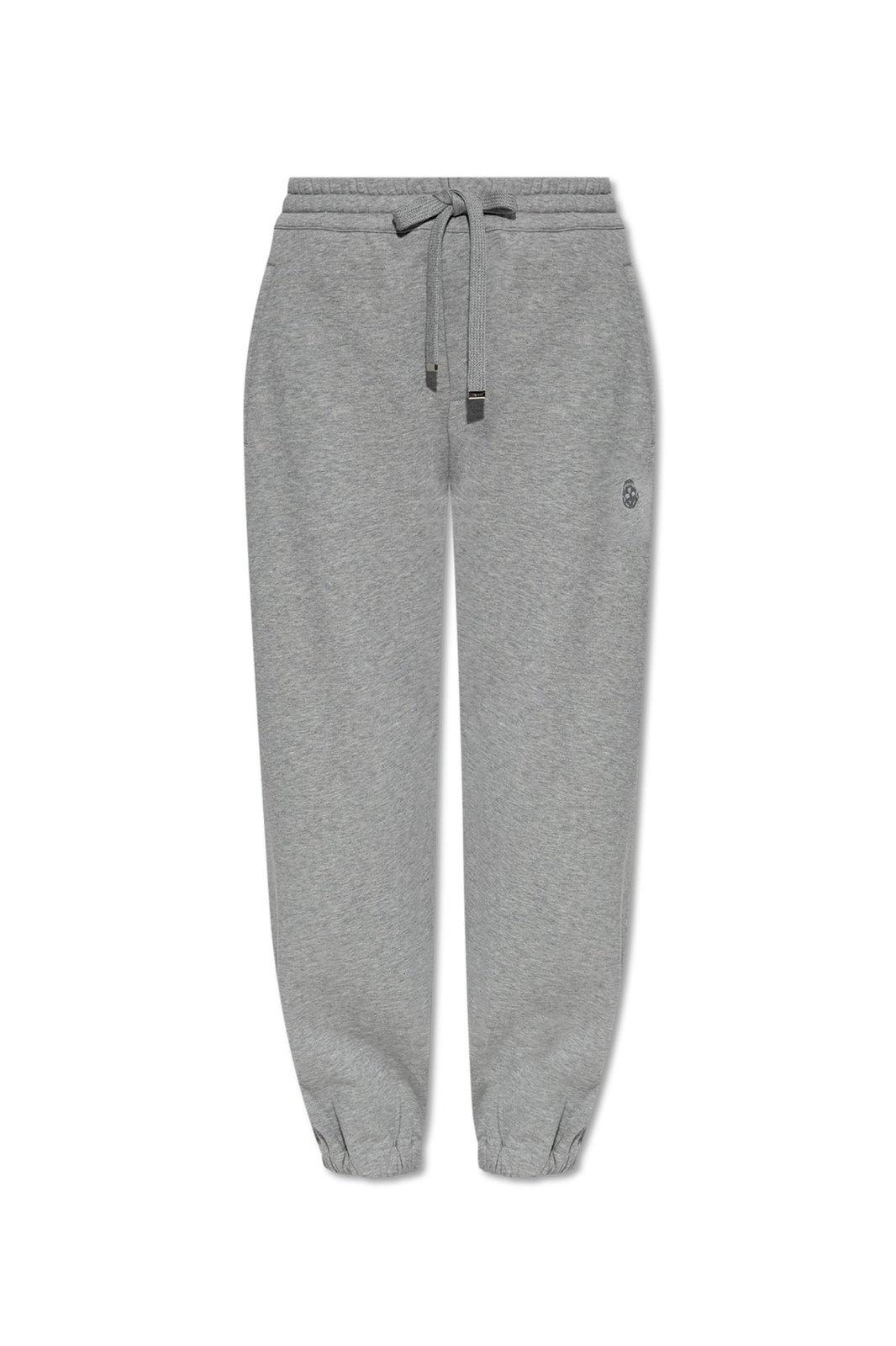 Skull Embroidered Tapered Sweatpants