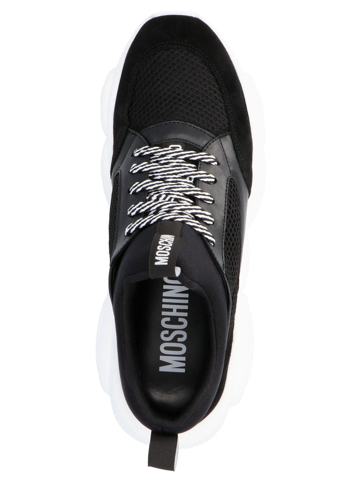 Shop Moschino Teddy Lace-up Sneakers In Black