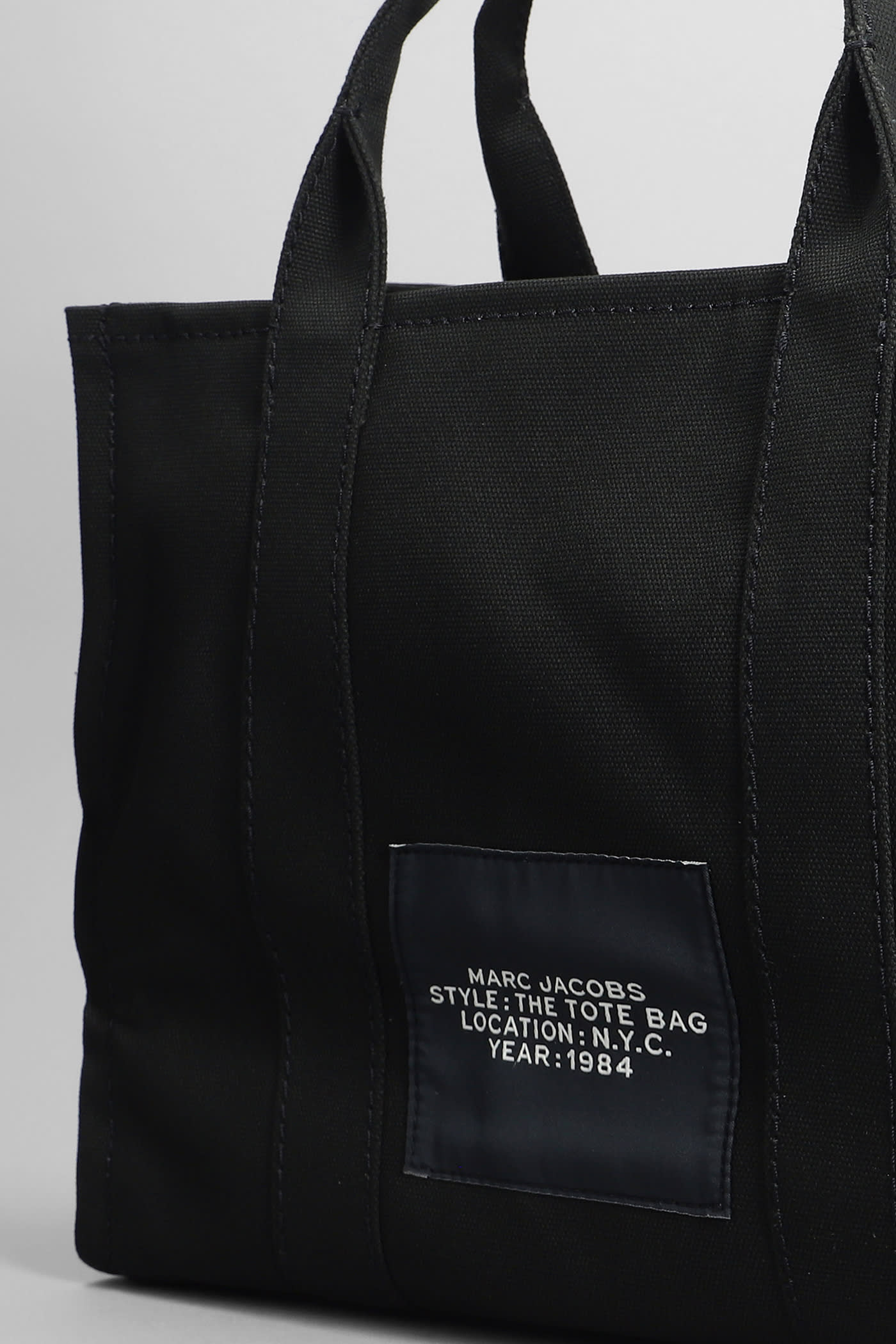 Shop Marc Jacobs The Medium Tote Tote In Black Cotton