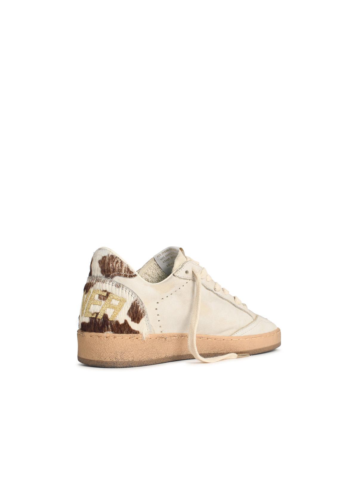 Golden Goose Ballstar Leather Upper And Toe Suede Star Horsy Cow Printed Heel And Spur Sneakers Multicolor In Neutral