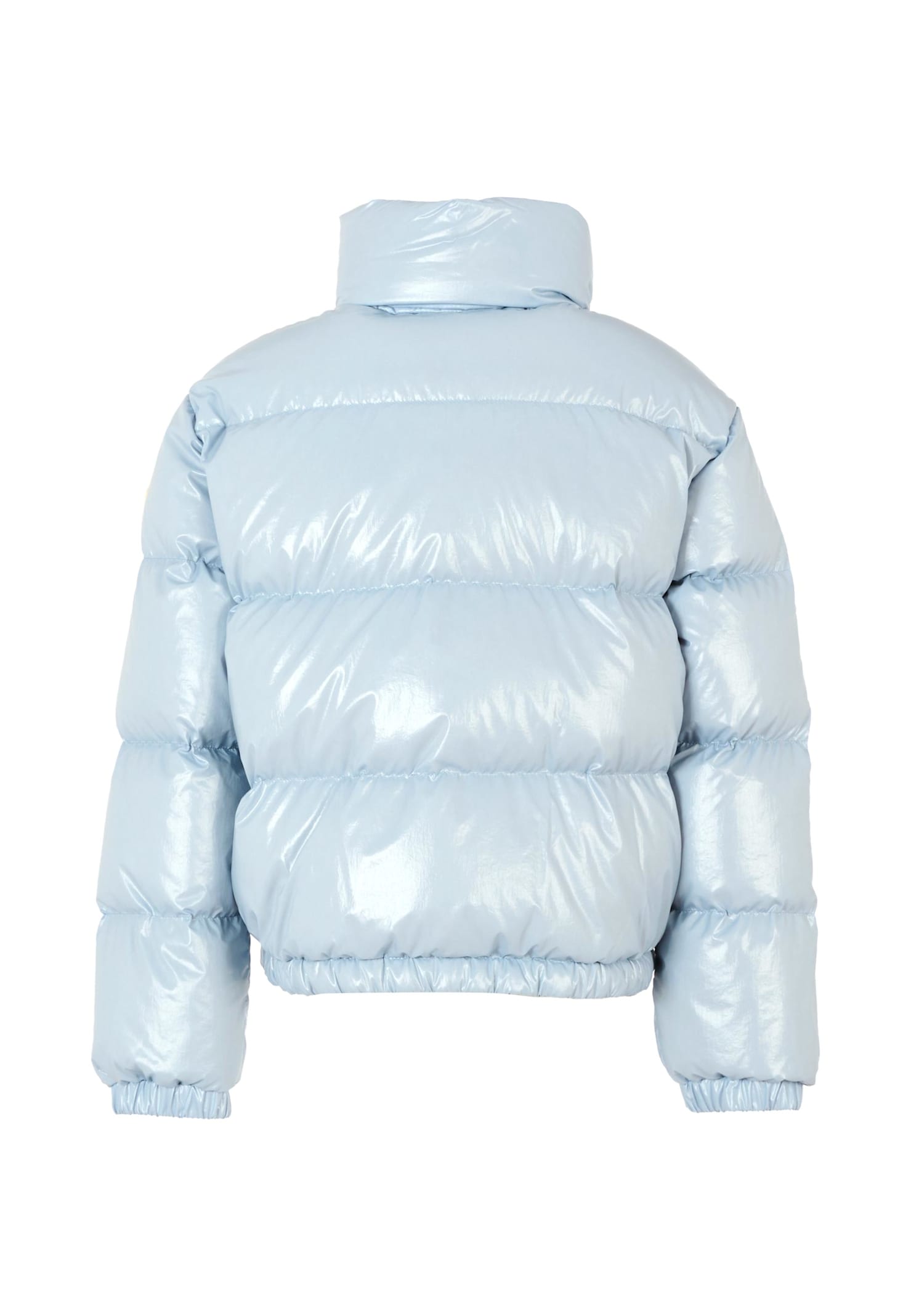 Moncler Blue Puivert Down Jacket For Girl With Logo In Blue
