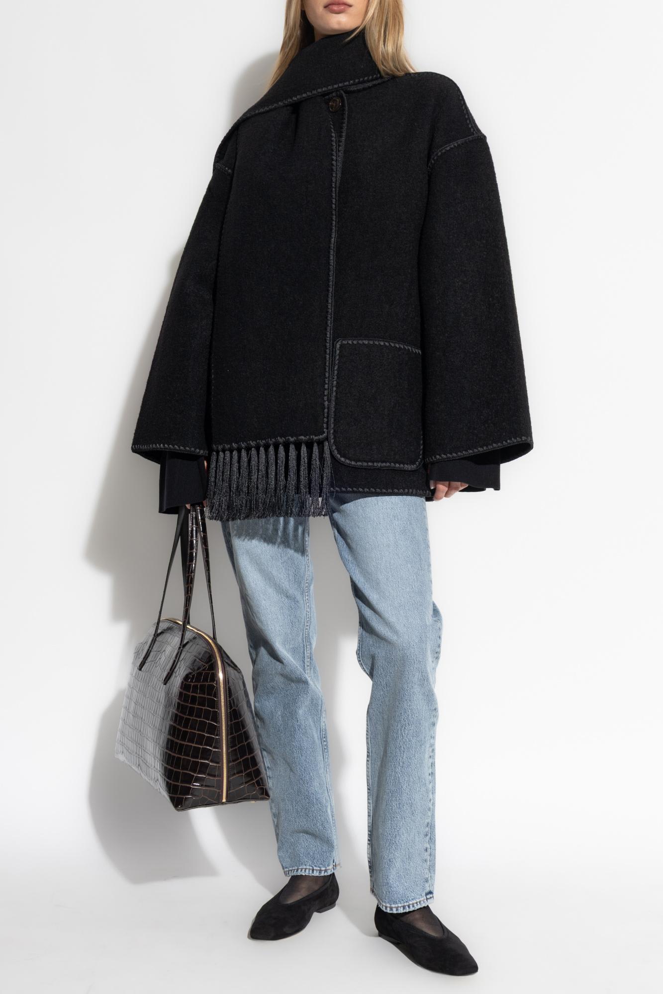 Totême Straight Leg Denim Trousers With Belt Loops In Blue