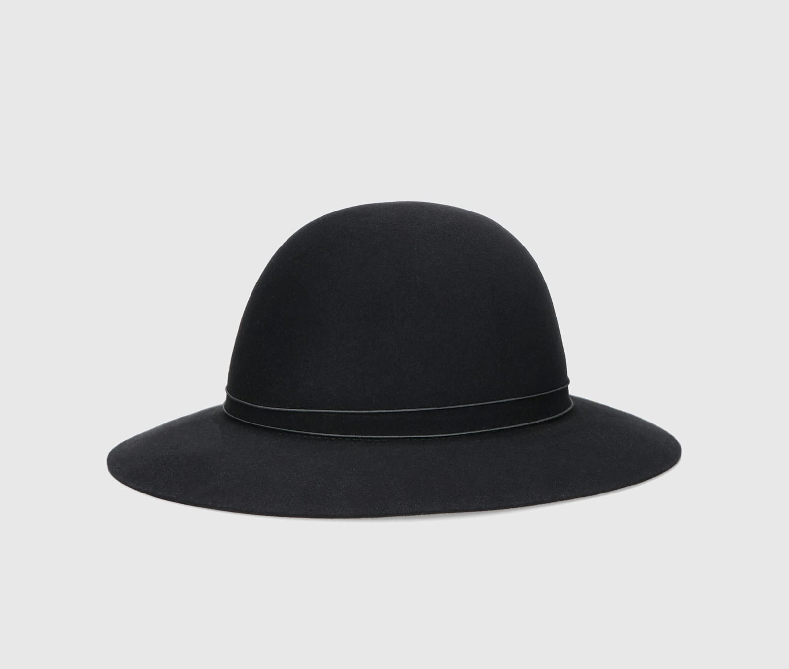 Borsalino Emi Alessandria Brushed Felt With Pearls Elastic Hatband Rollable In Black, Tone On Tone Hatband