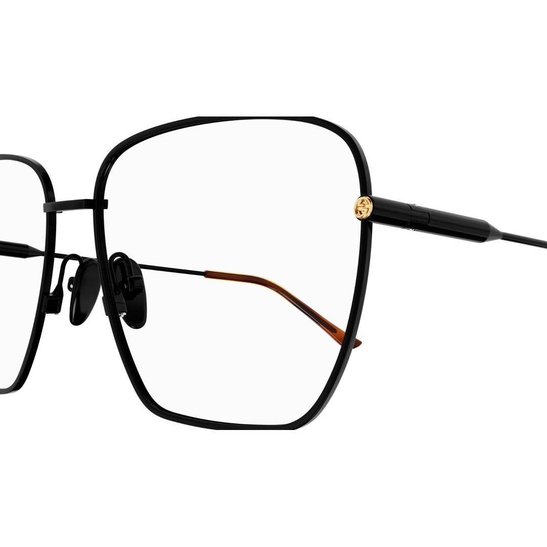 Shop Gucci Rectangle Frame Glasses In 003 Black Black Transpare