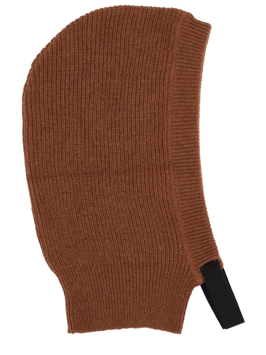 Margaret Howell Cozy Knitted Ribbed Texture Hat In Brown
