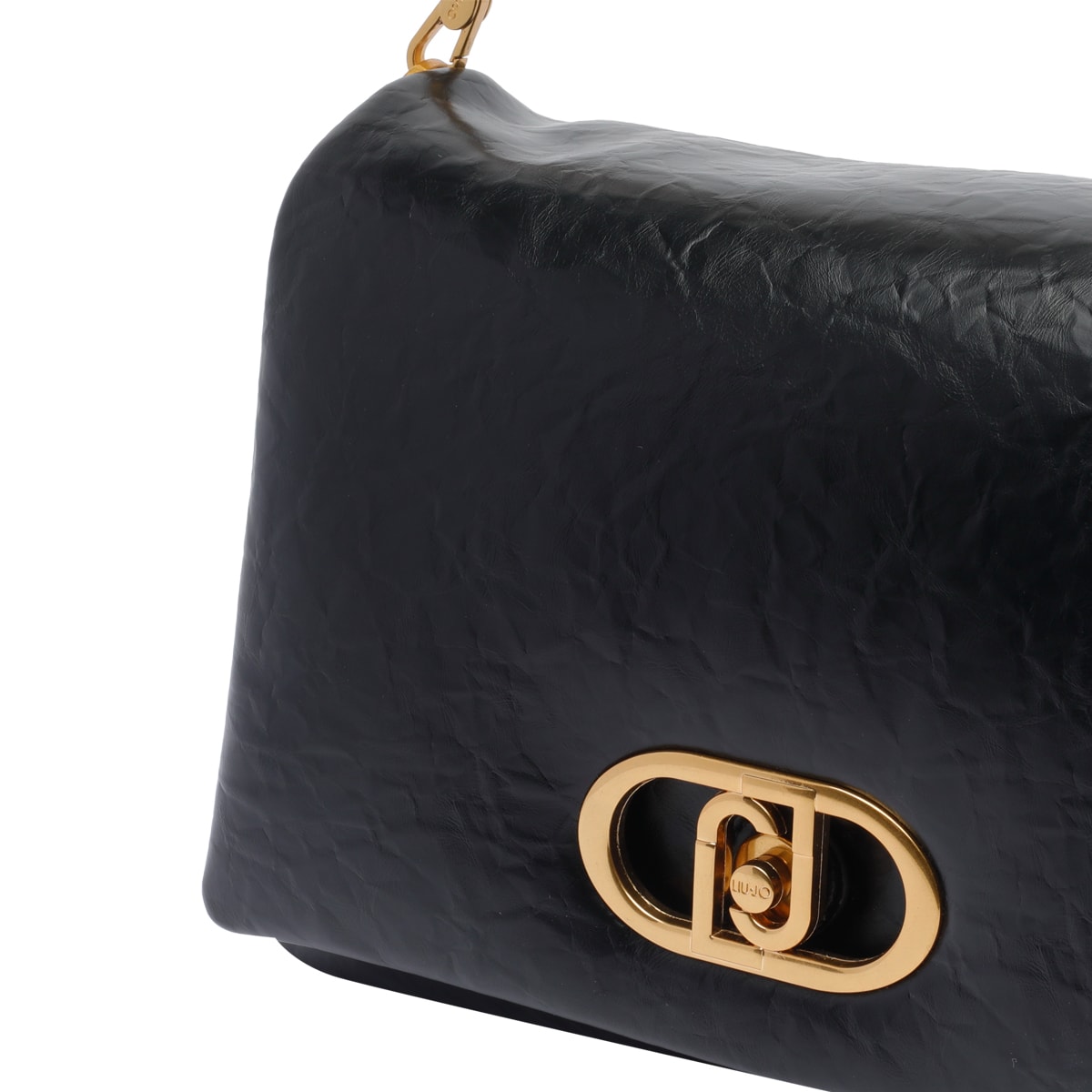 Liu •jo Puffy Chain Strap Shoulder Bag In Black