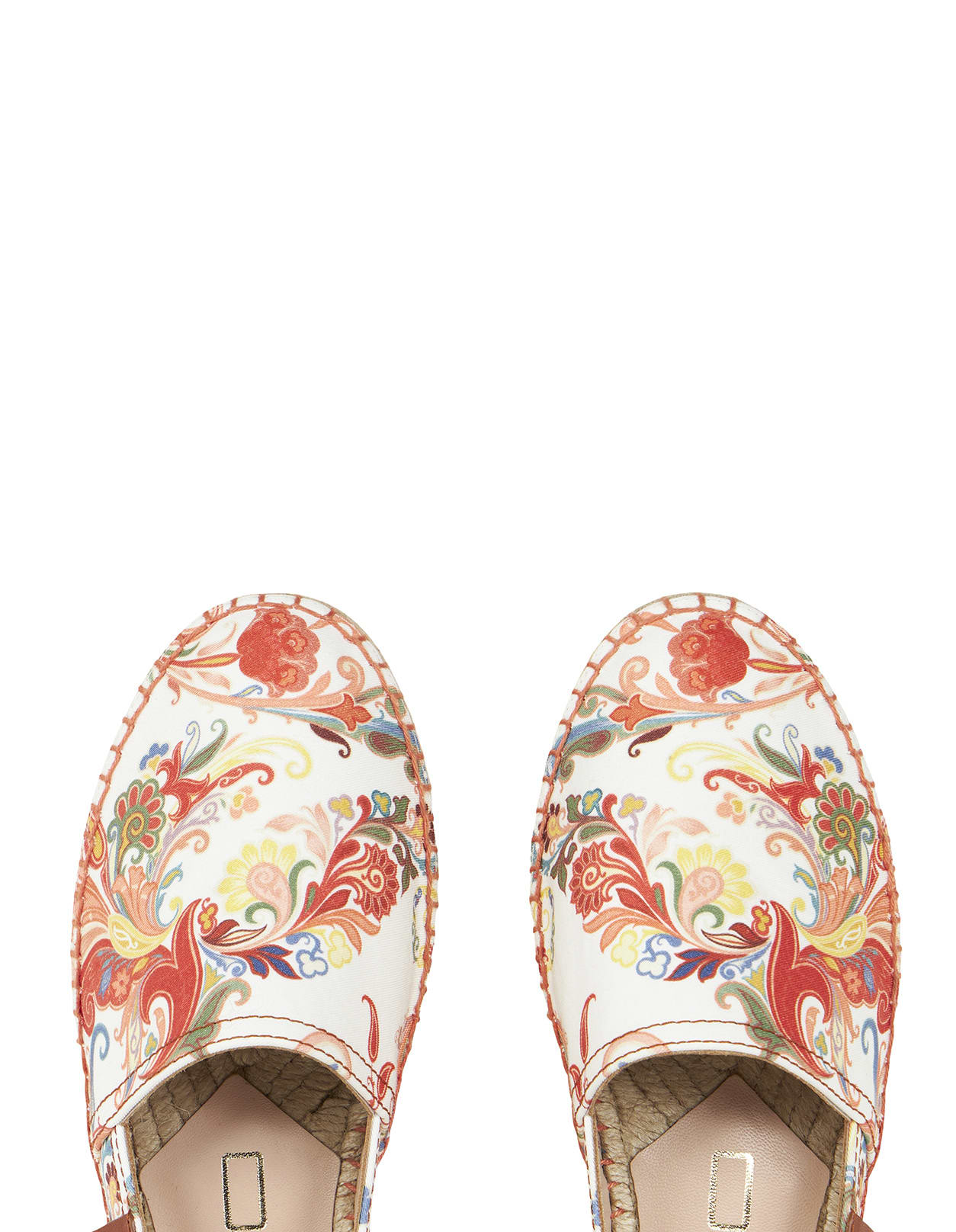 Shop Etro Printed Cotton Espadrilles In White