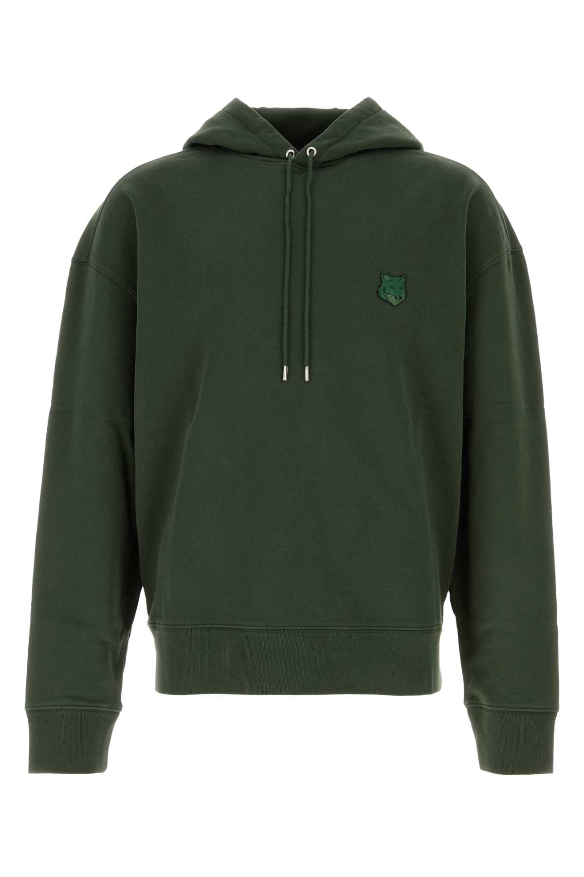 Shop Maison Kitsuné Dark Green Cotton Oversize Sweatshirt In Rangergreen