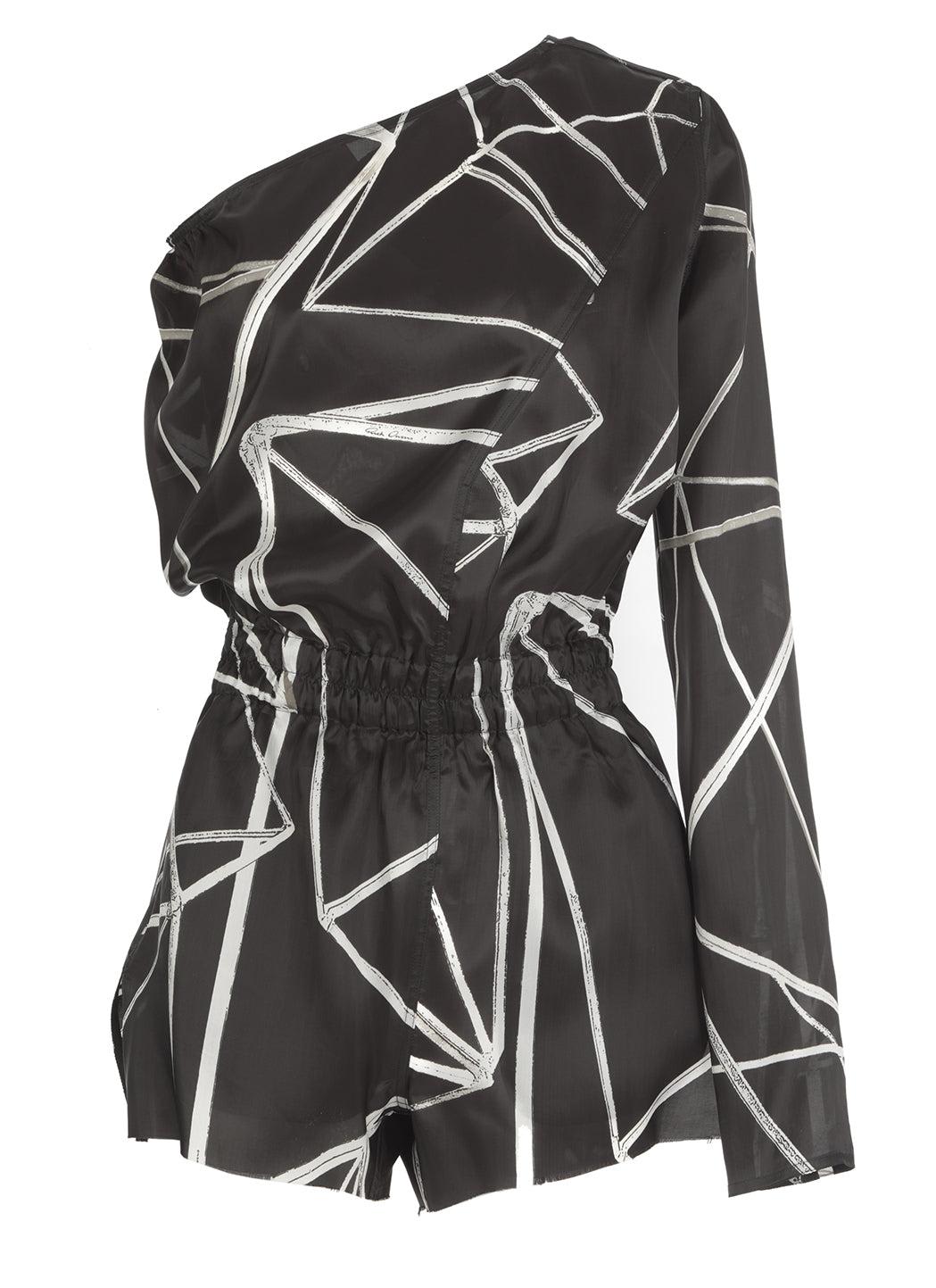 Rick Owens Geometric Printed One-shoulder Jumpsuit