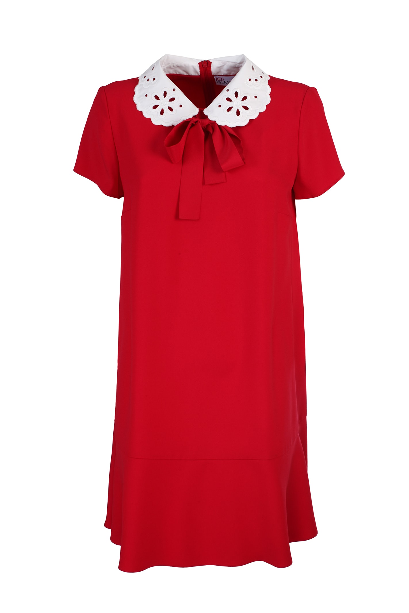 Red Valentino Crepe Envers Satin Dress In Rosso