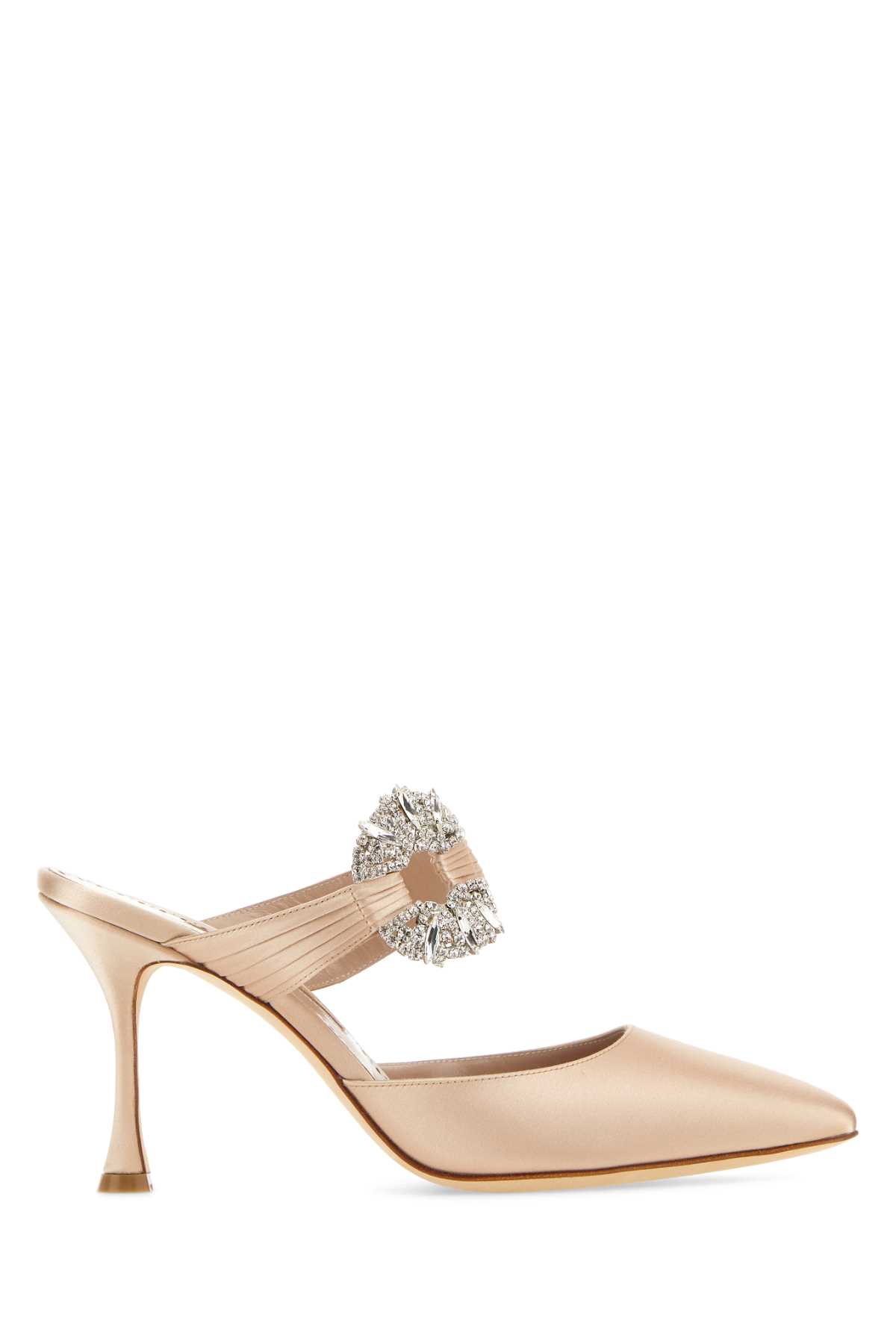 Shop Manolo Blahnik Pink Satin Maidugura Pumps In Dnud