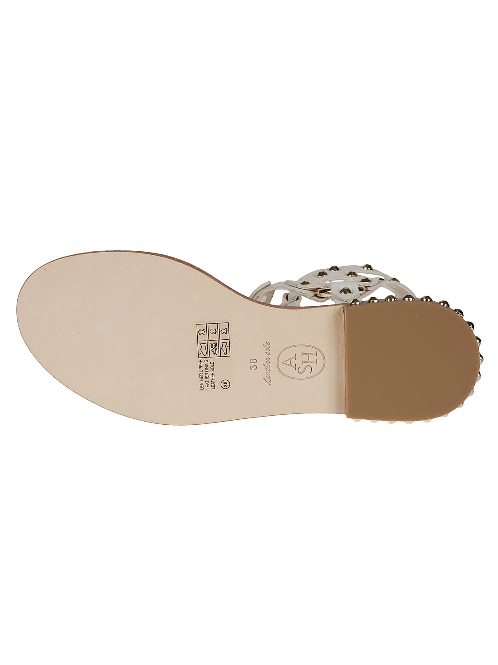 Shop Ash Pulp Sandals In Beige/white/ariel Gold