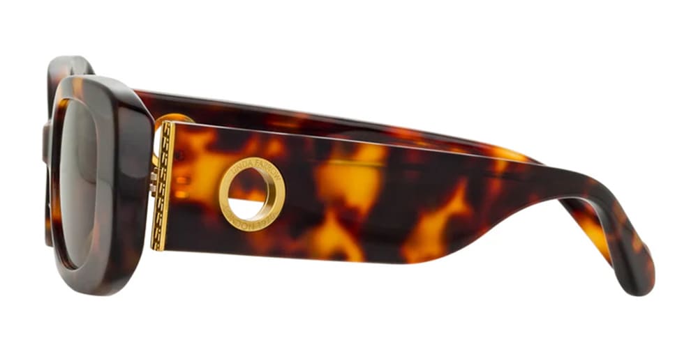 Linda Farrow Lola Rectangular Sunglasses In Brown