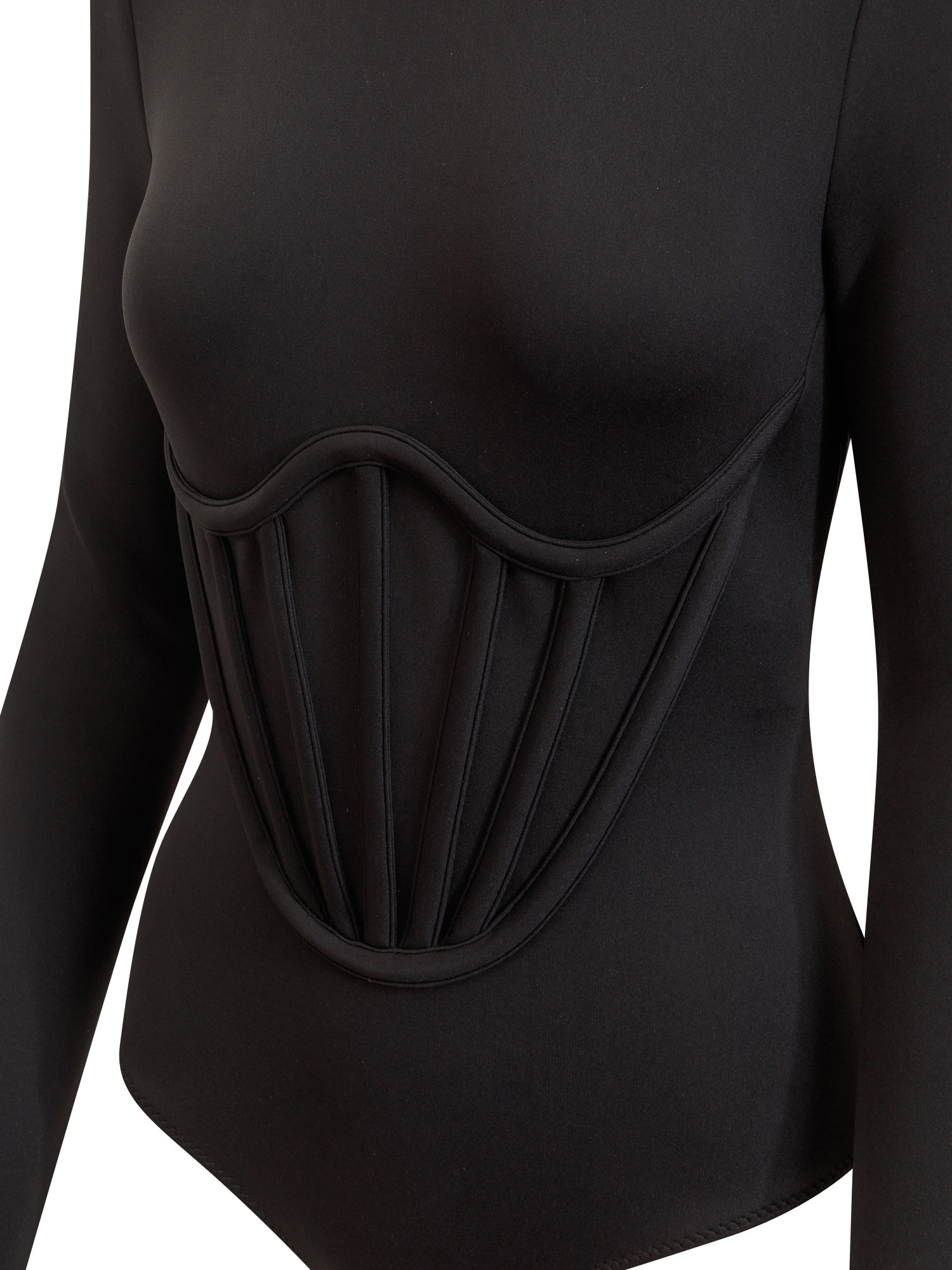 Shop Versace Bodysuit With Zip In Nero