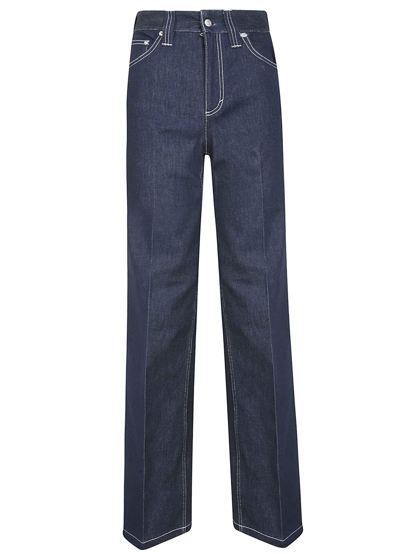 Chloé Long Straight Classic Jeans In Dark Night Blue