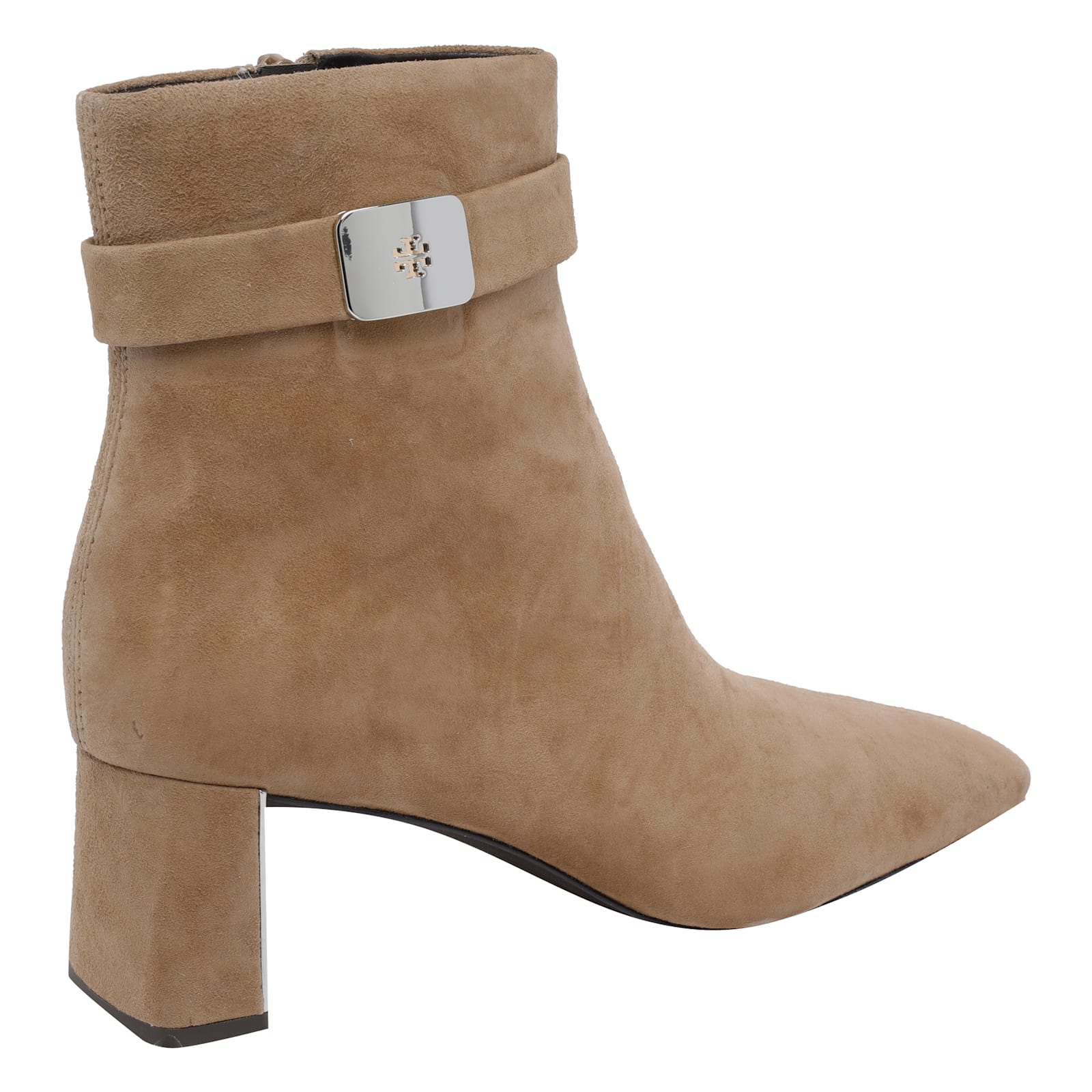 Tory Burch Georgia Suede Ankle Boots With Block Heel In Brown