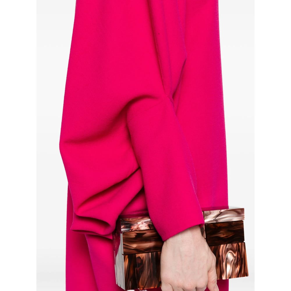 Gianluca Capannolo Bubble Sleeve Round Neck Dress In Pink