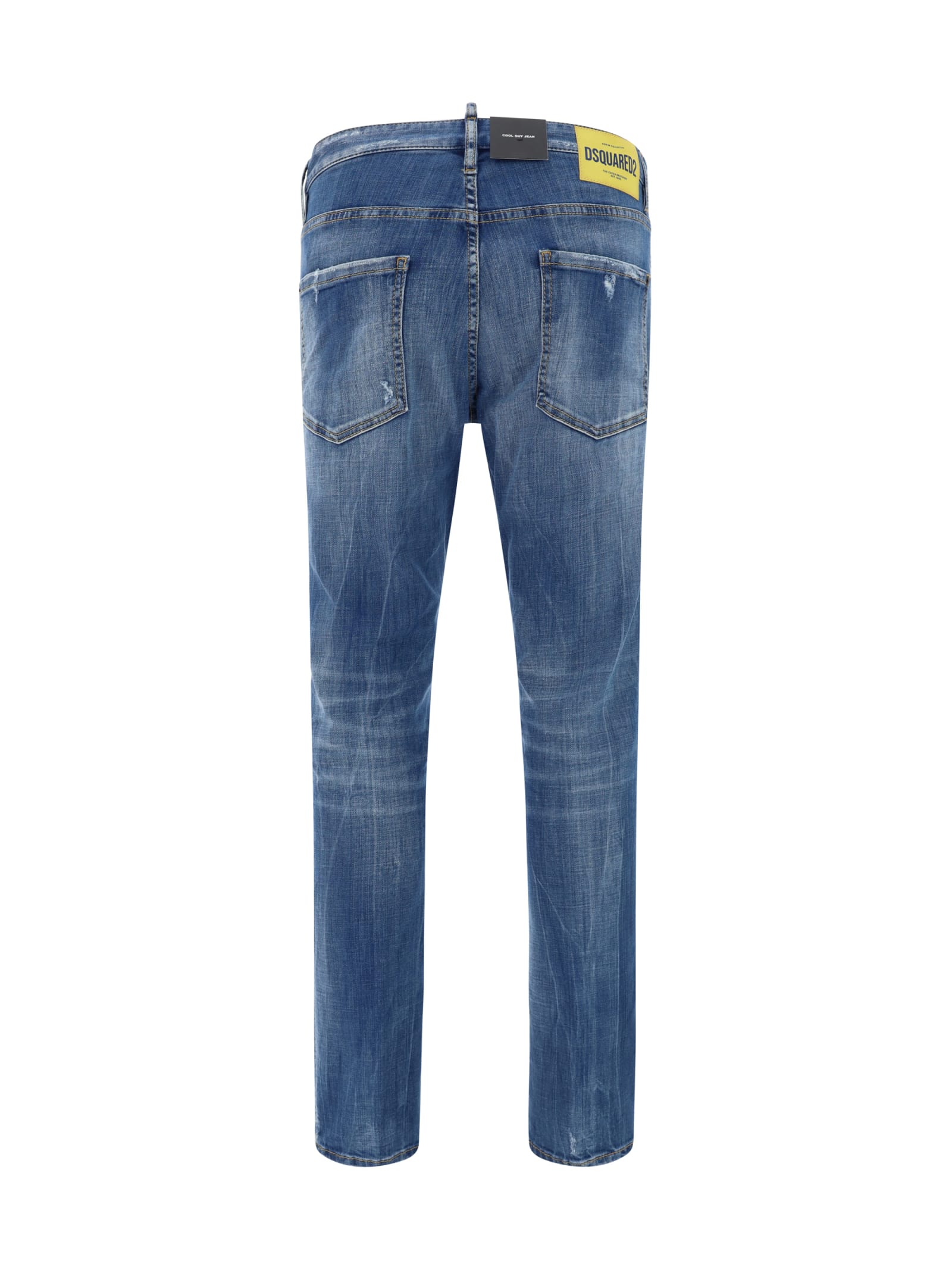 Shop Dsquared2 Cool Guy Distressed Jean In Navy Blue