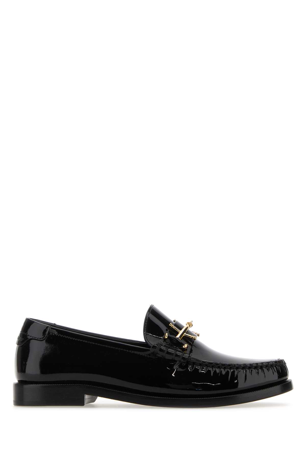 Saint Laurent Black Leather Le Loafers Loafers In Nero
