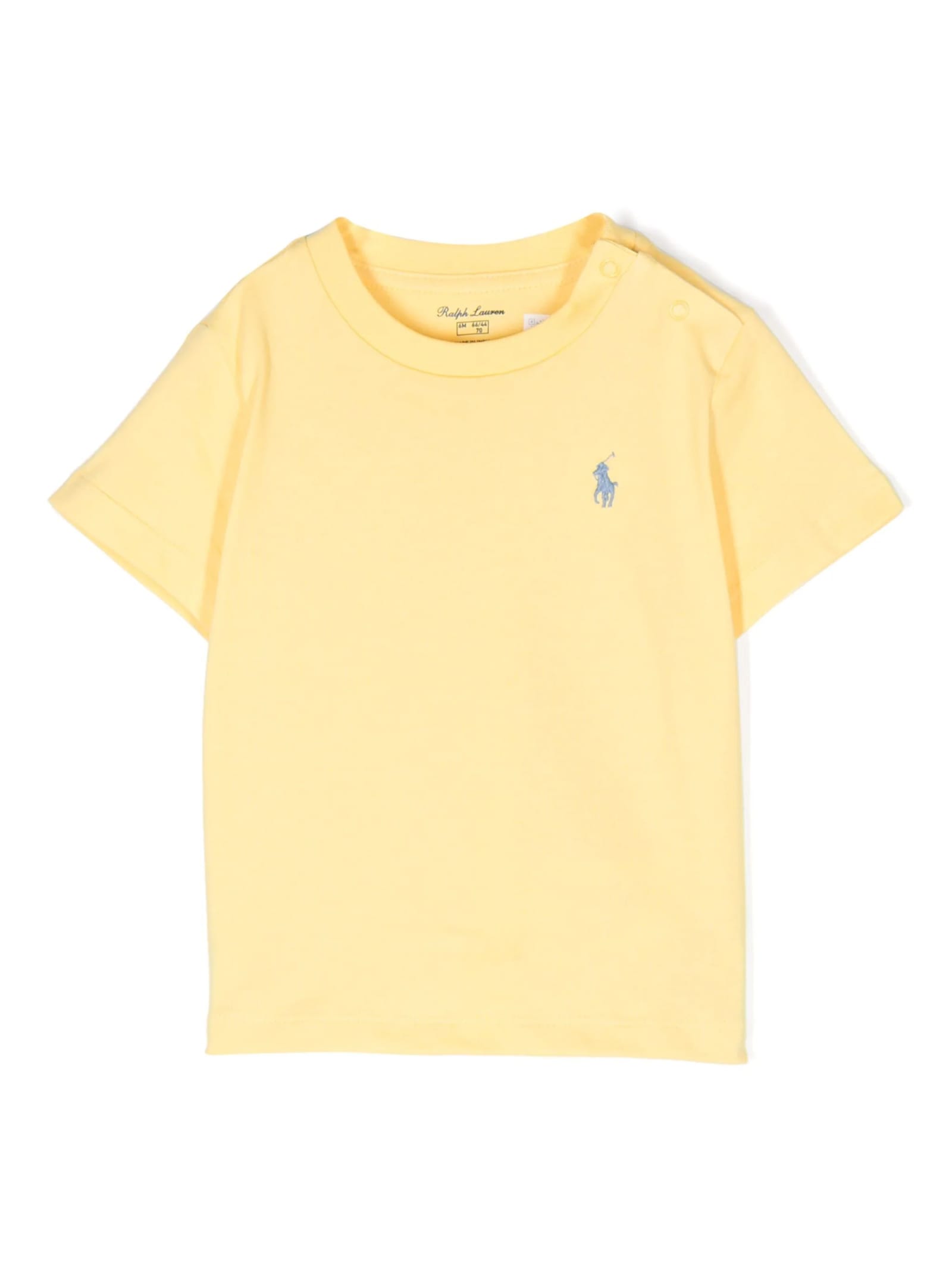 Ralph Lauren Babies' Yellow T-shirt With Blue Pony
