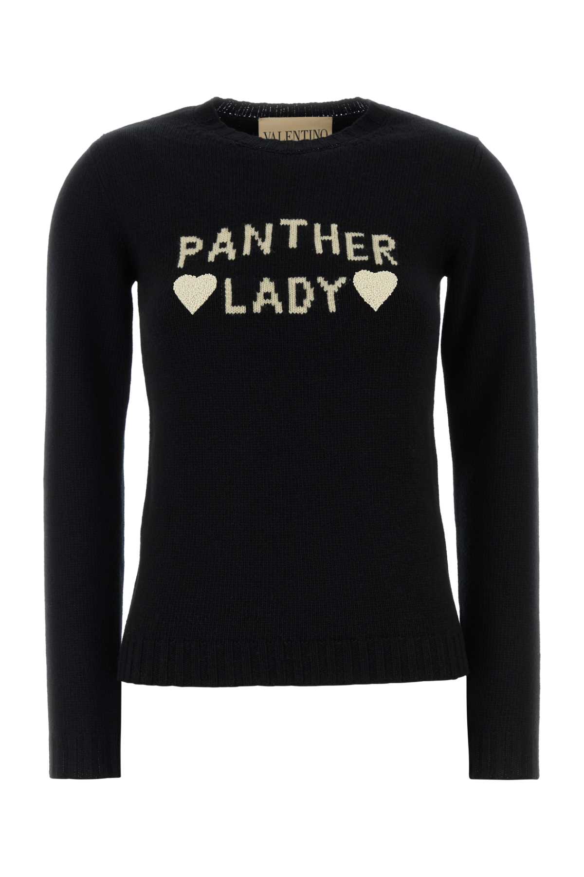 Valentino Long-sleeved Sweater In Black