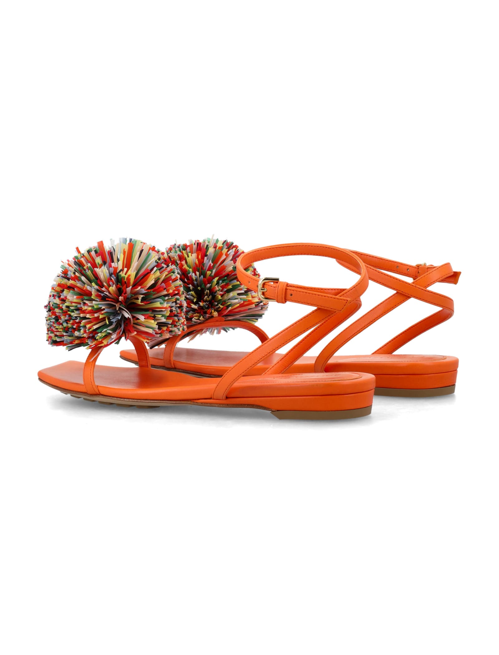 Shop Bottega Veneta Adam Flat Sandal In Papaya