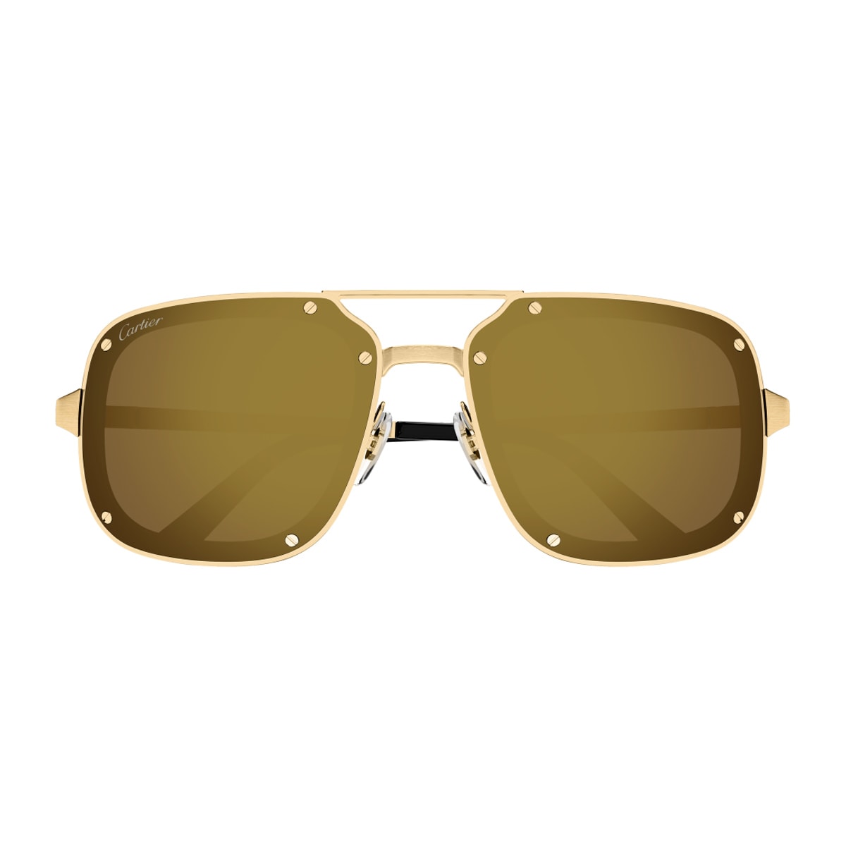 Cartier Eyewear Cartier Ct0194s Santos De Cartier 006 Gold Bronze Sunglasses
