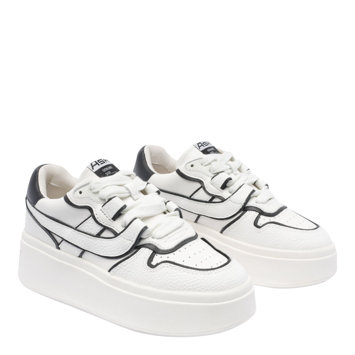 Ash Low Top Leather Platform Sneakers In White