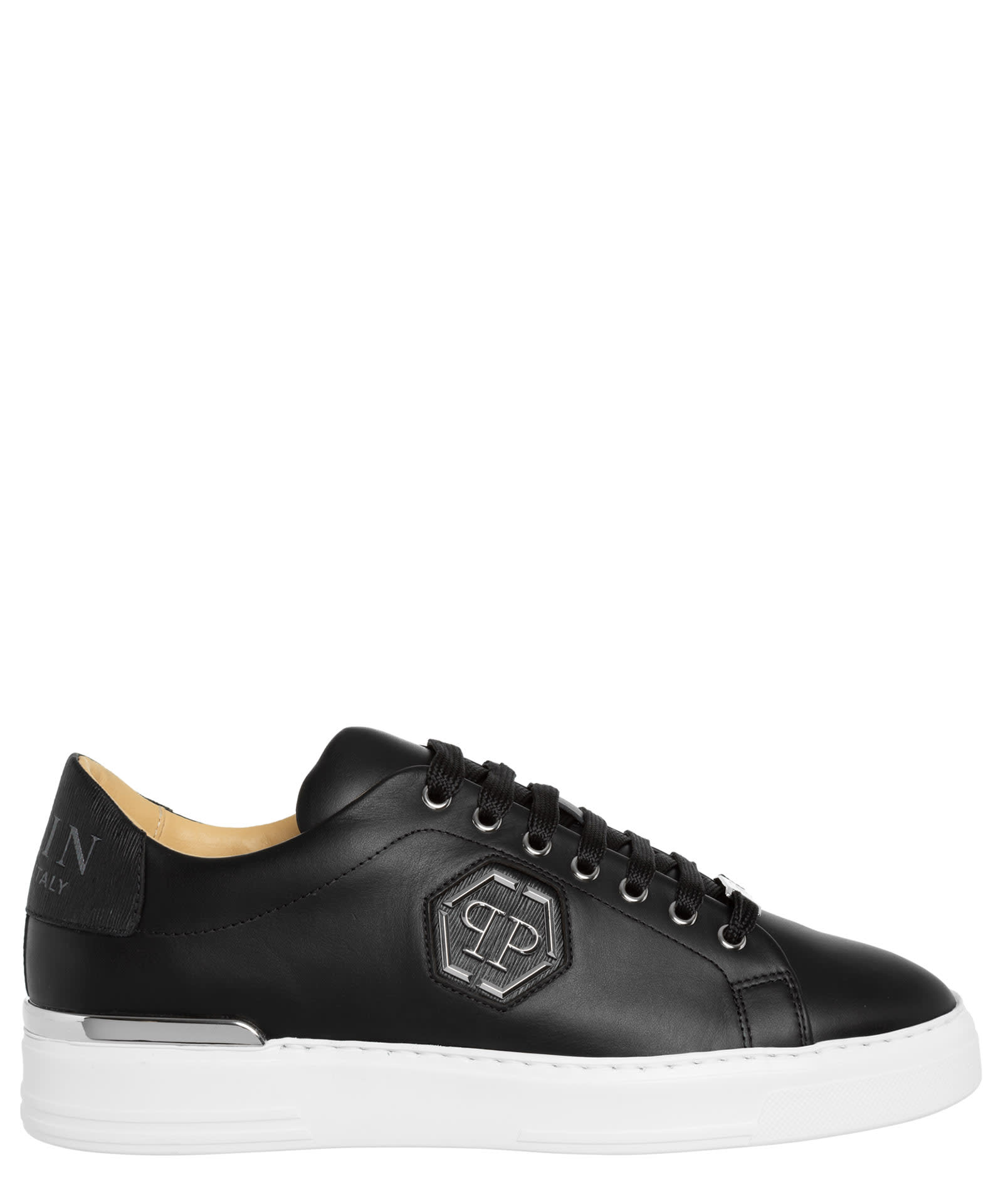 Philipp Plein Hexagon Leather Sneakers