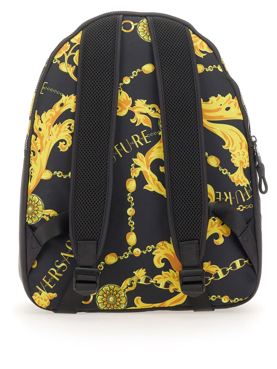 Chain Couture Nylon Print Backpack