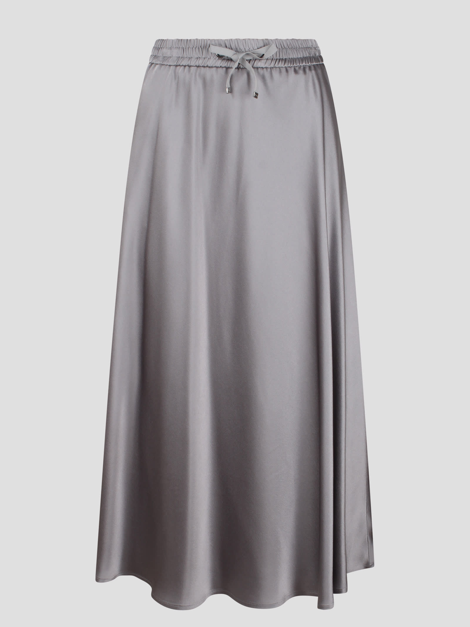 Shop Herno Satin Skirt In Grey