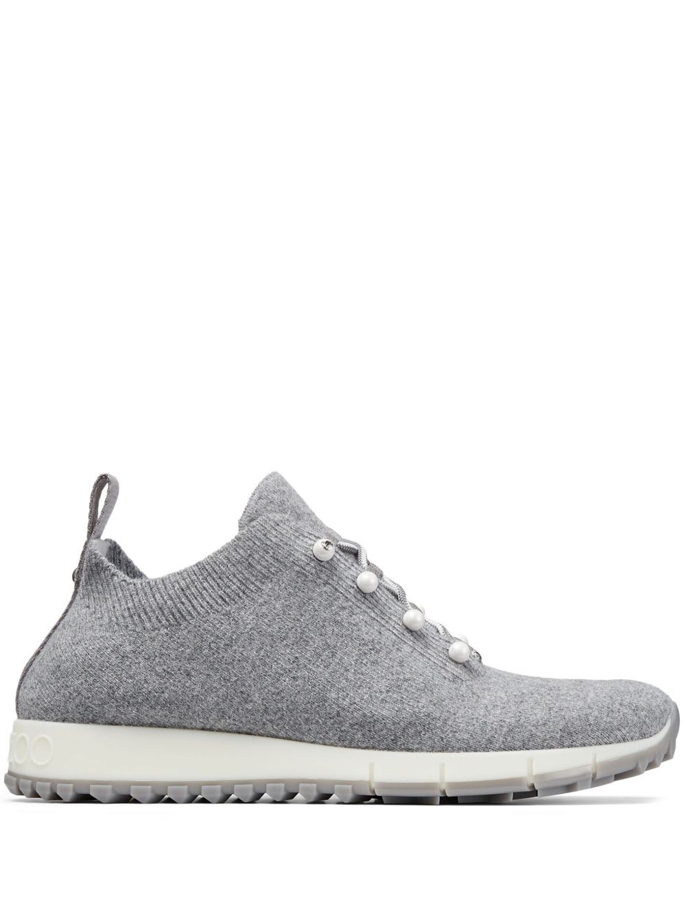 Jimmy Choo Veles Pearl Embellished Sneakers In Gray