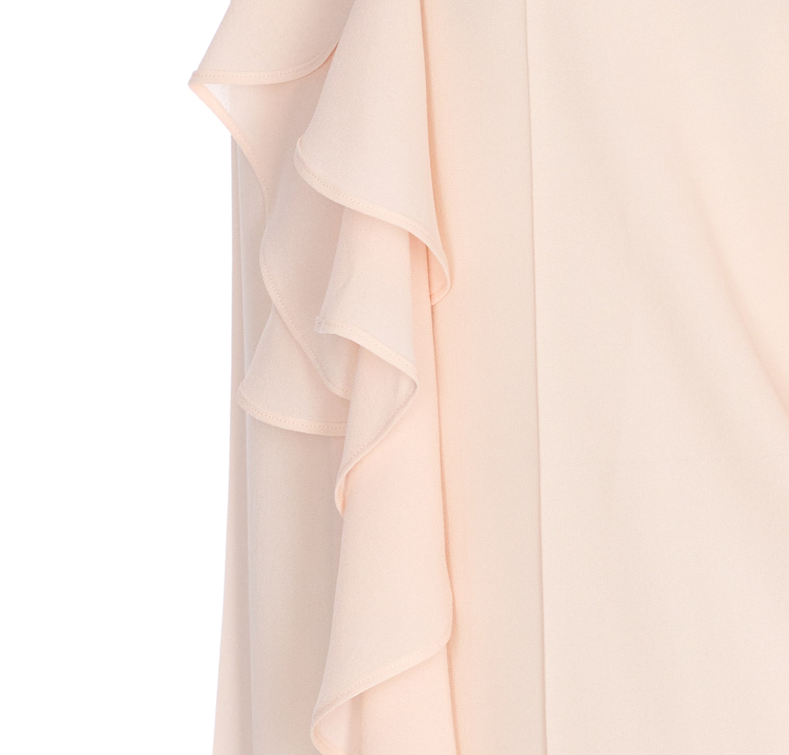 Alexander Mcqueen Silk Ruffle Shirt With Flattering Silhouette In Pink