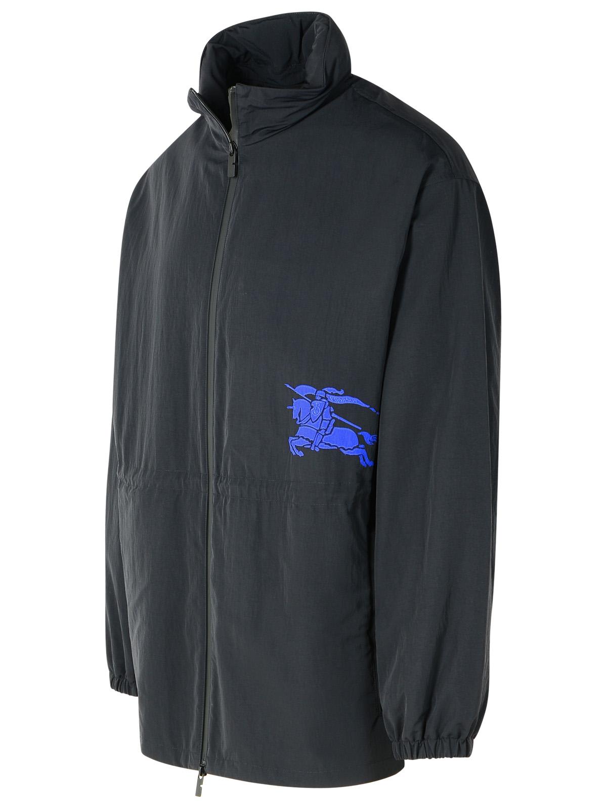 Burberry Black Polyamide Raincoat In Black