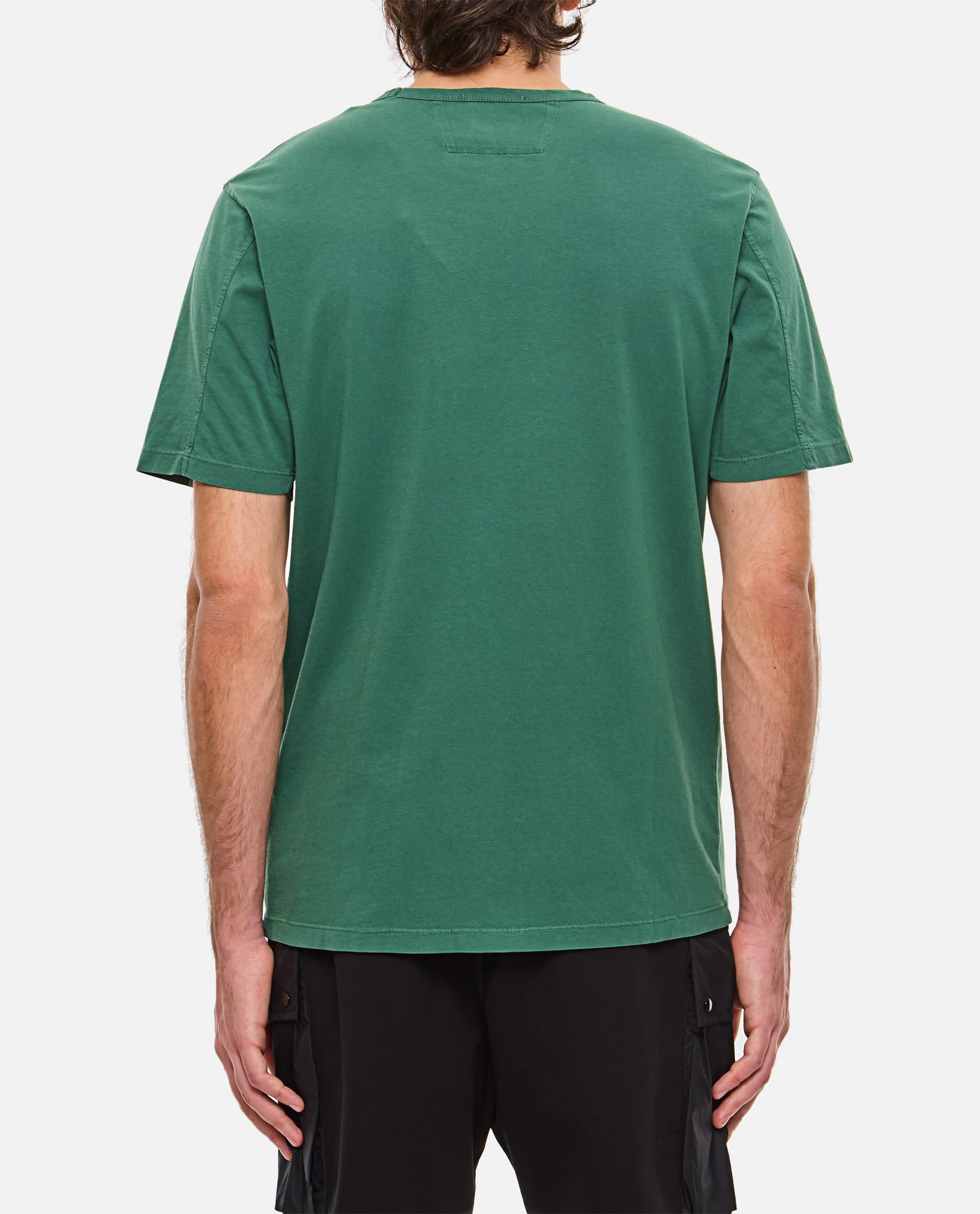 Shop C.p. Company Jersey Resist Dyed Logo T-shirt In Verde