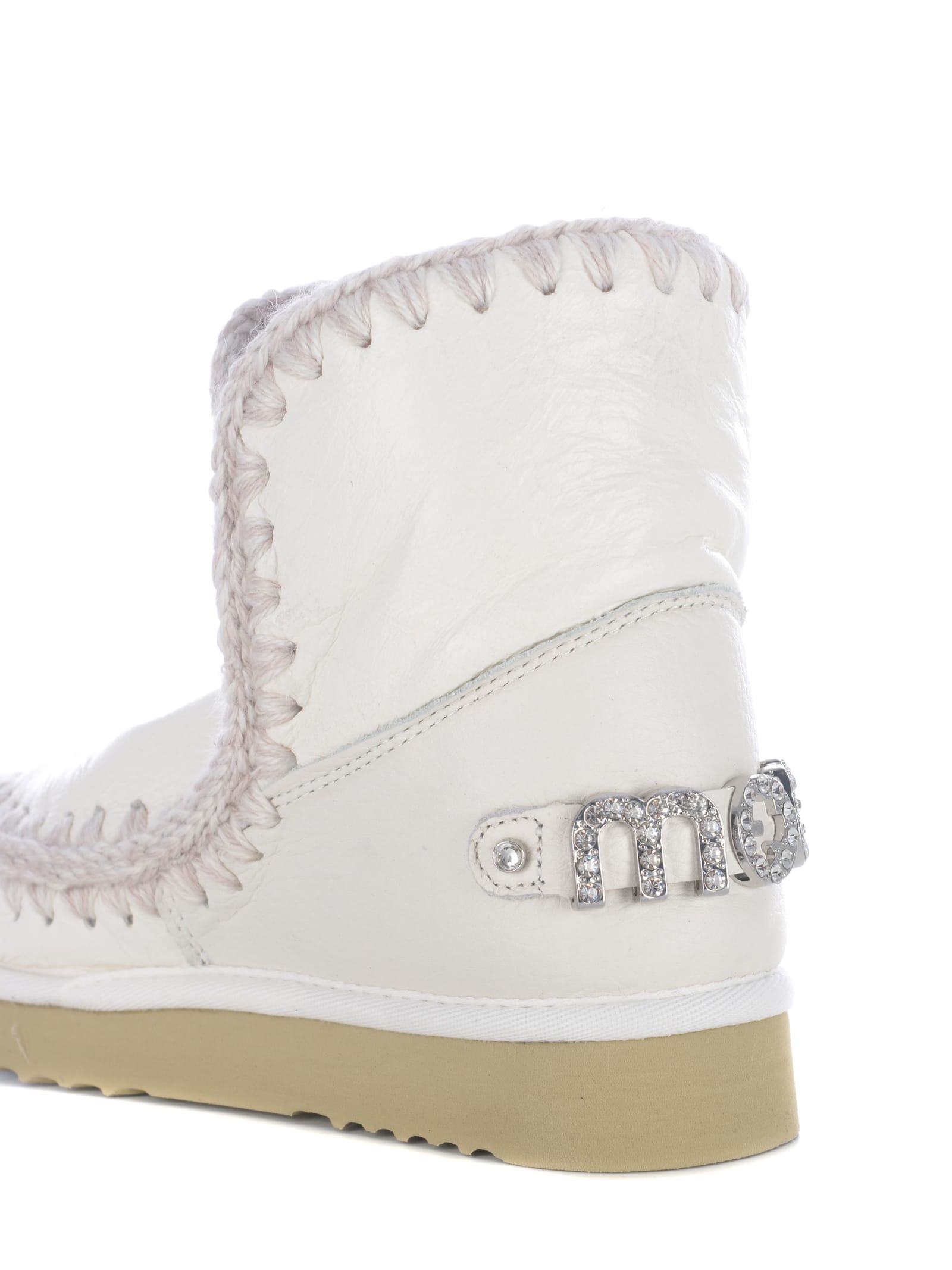 Shop Mou Ankle Boots  Eskimo18 Made Of Leather In White