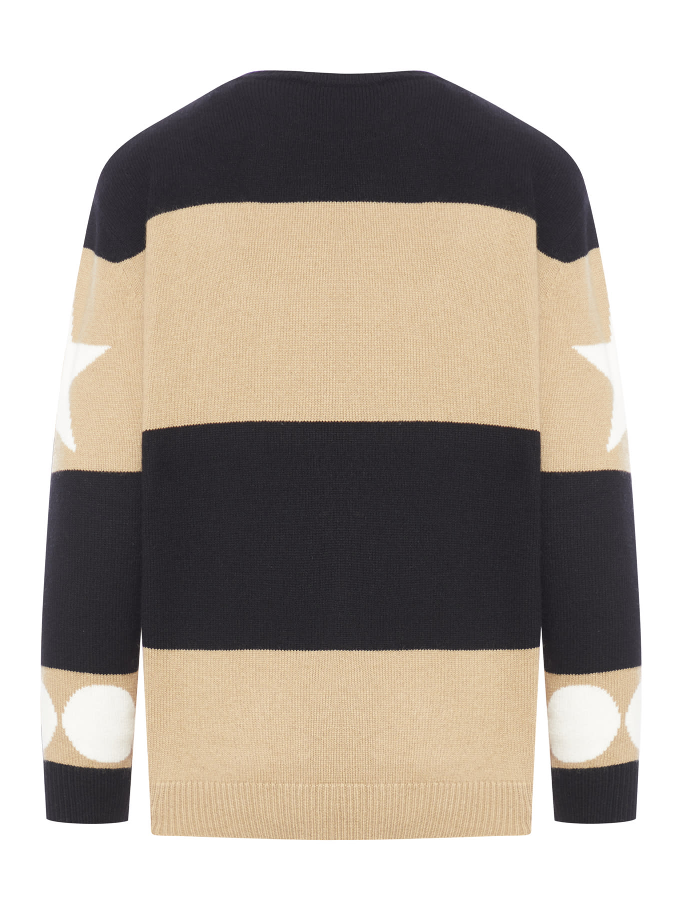 Shop Max Mara Embroidered Wool Blend Dirce Oversize Sweater In Black