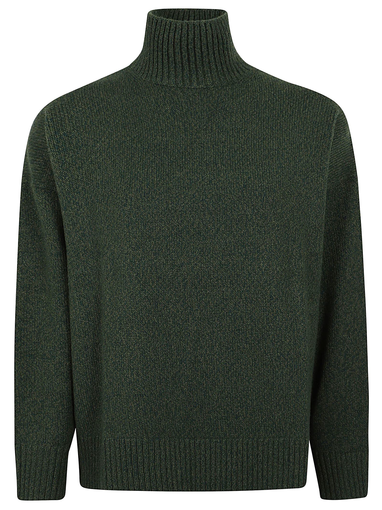 Shop Victoria Beckham Convertible Turtle Neck Jumper In Spruce Green