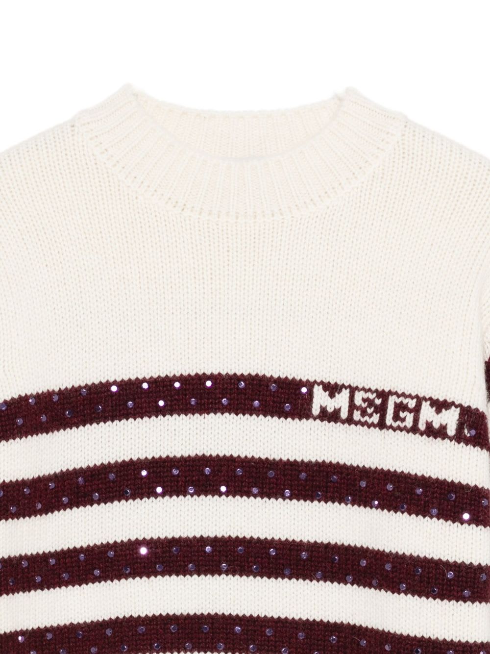 Msgm Kids Sequined Sweater In Neutral