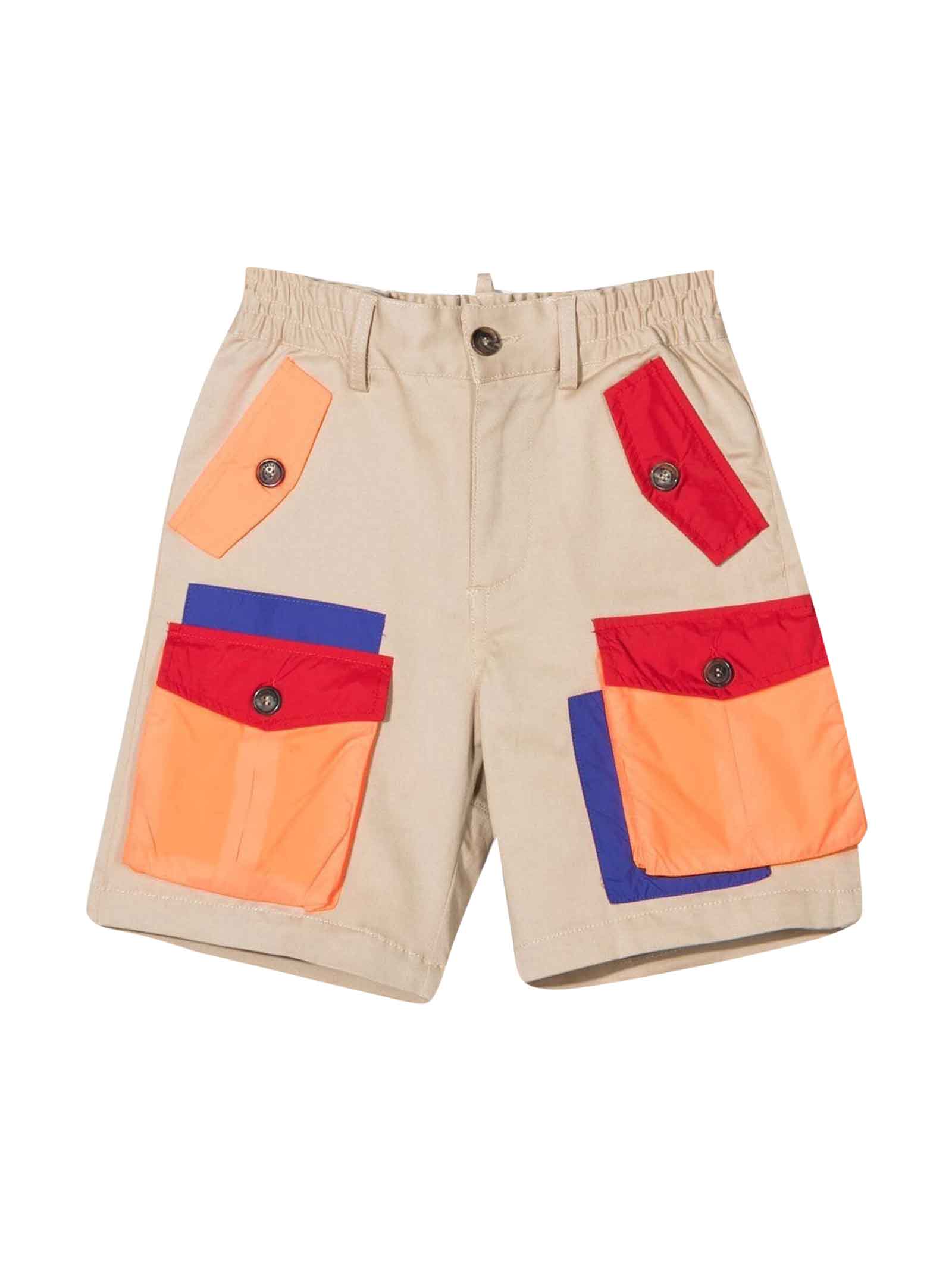 Dsquared2 Boy Beige Bermuda Shorts