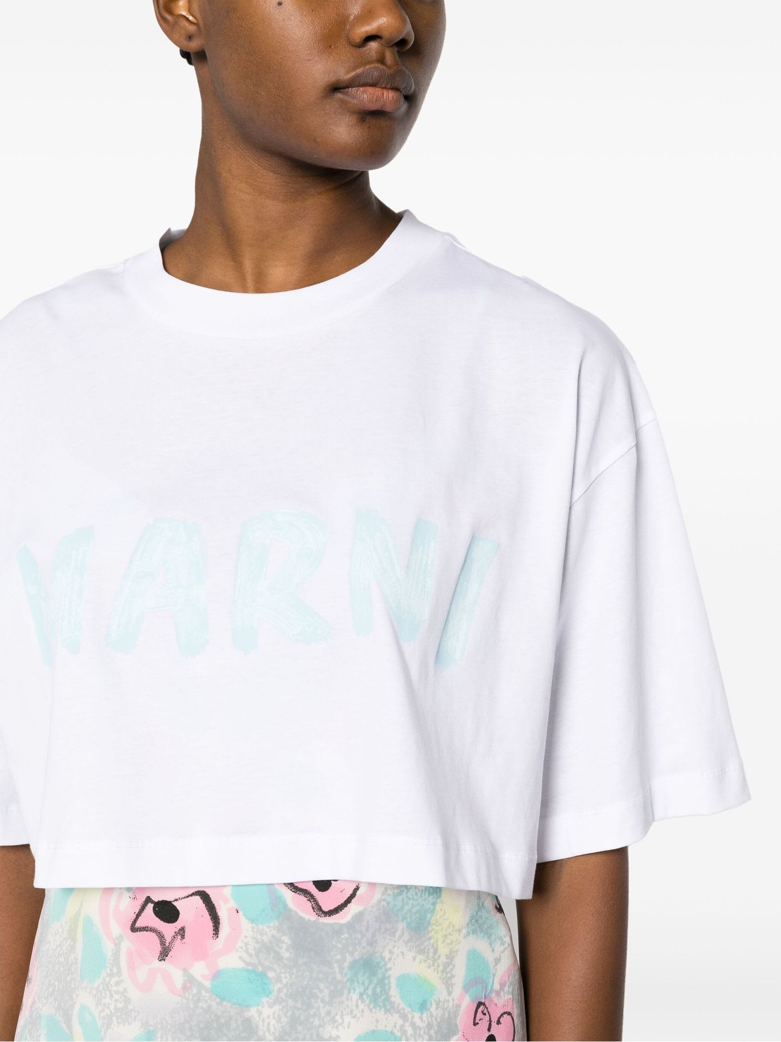Shop Marni White Organic Cotton Jersey T-shirt