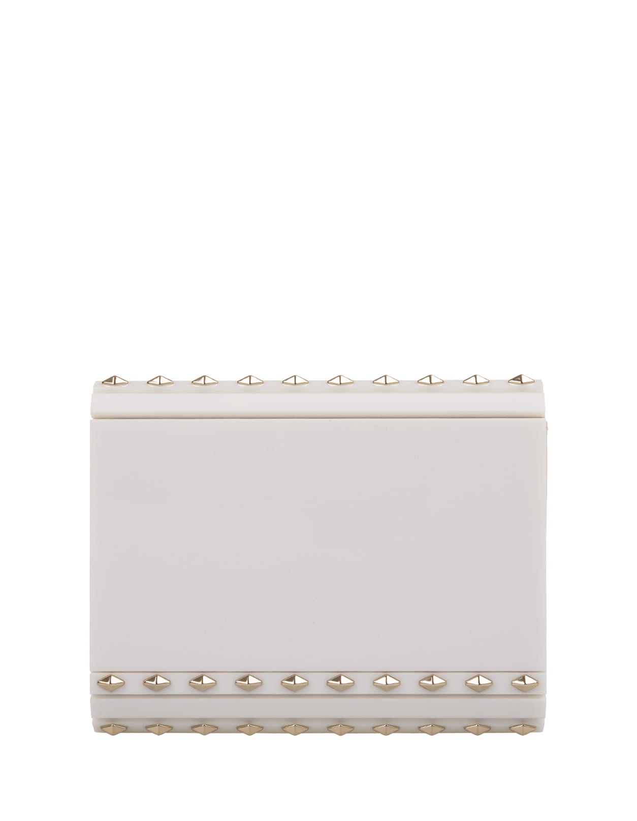 Shop Jimmy Choo Milk Candy Clutch Bag With Golden Studs In White