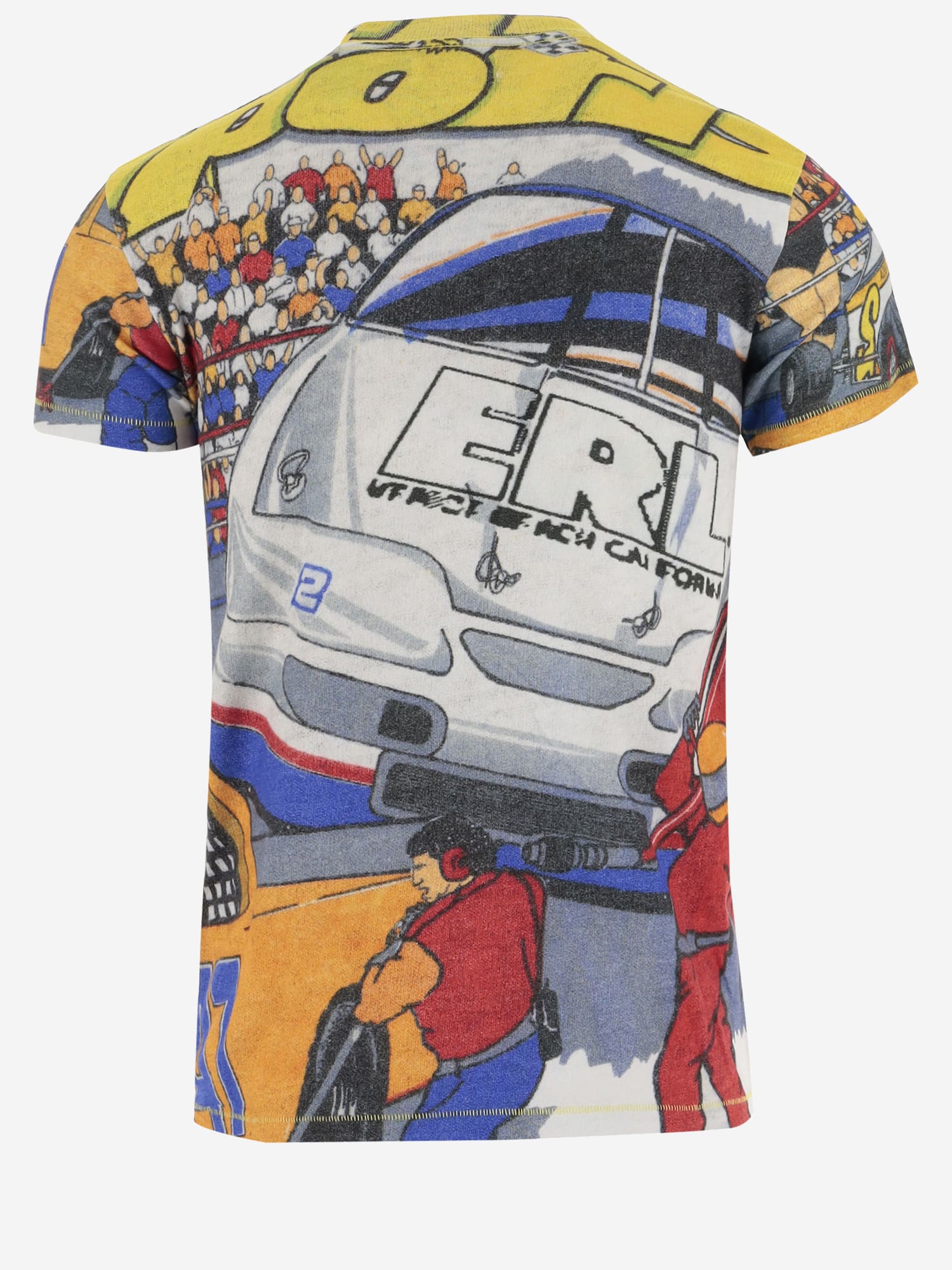 Shop Erl Cotton T-shirt With Cartoon Print In Allover