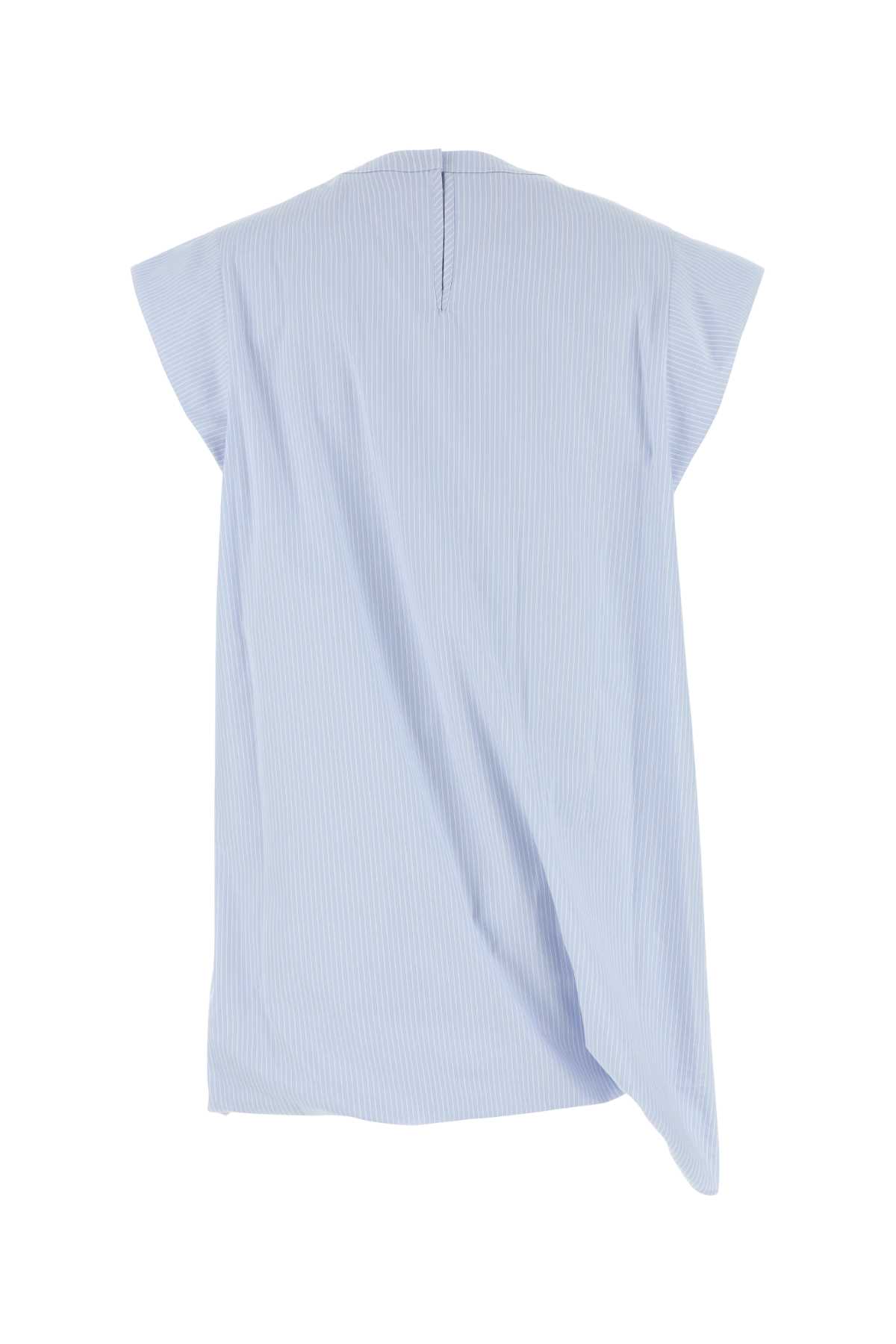 Shop Sacai Embroidered Poplin Top In Lbluestripe