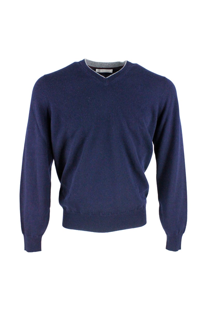 Brunello Cucinelli 100% Cashmere V-neck Sweater