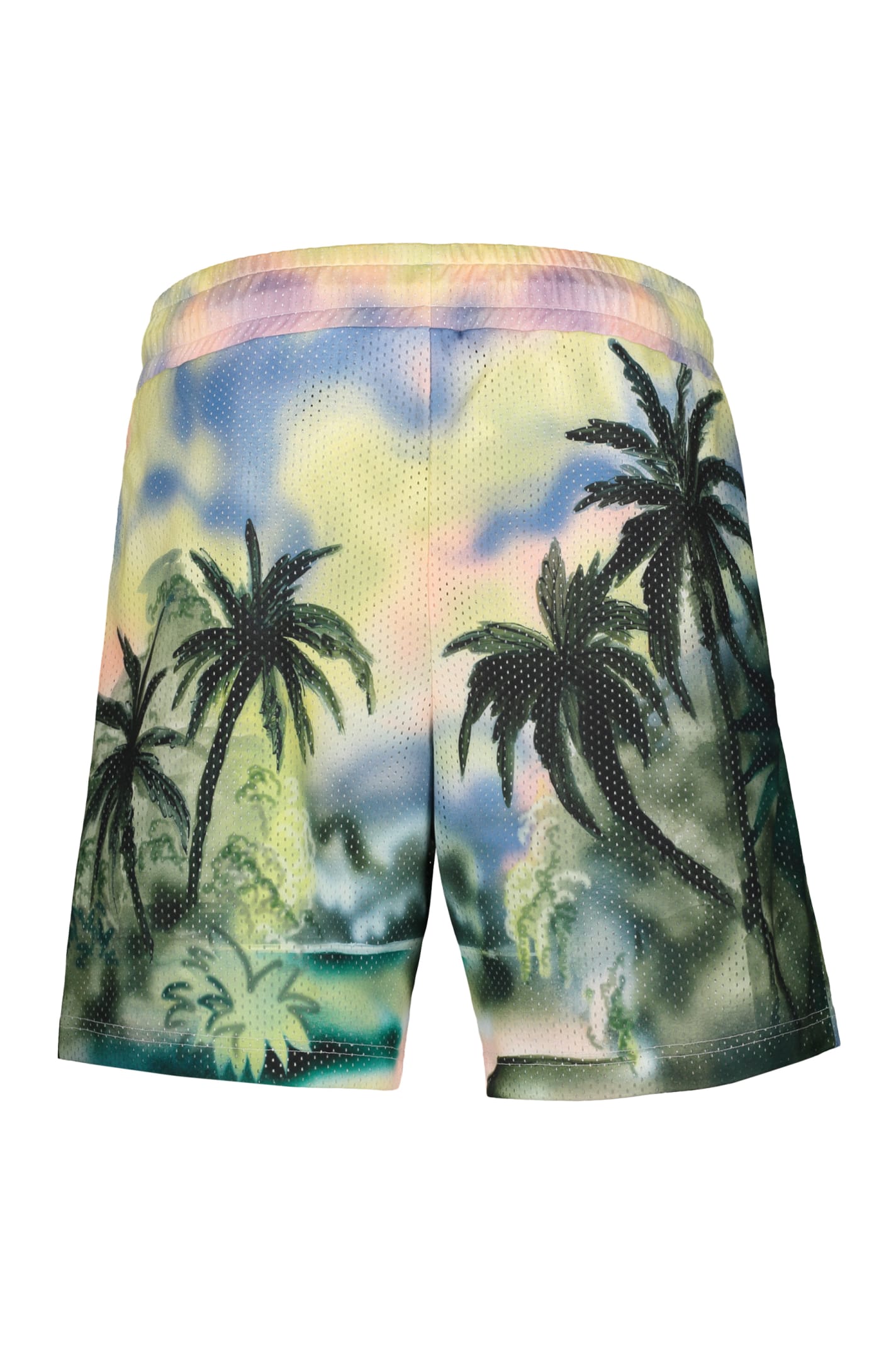 Shop Palm Angels Printed Techno Fabric Bermuda-shorts In Multicolor