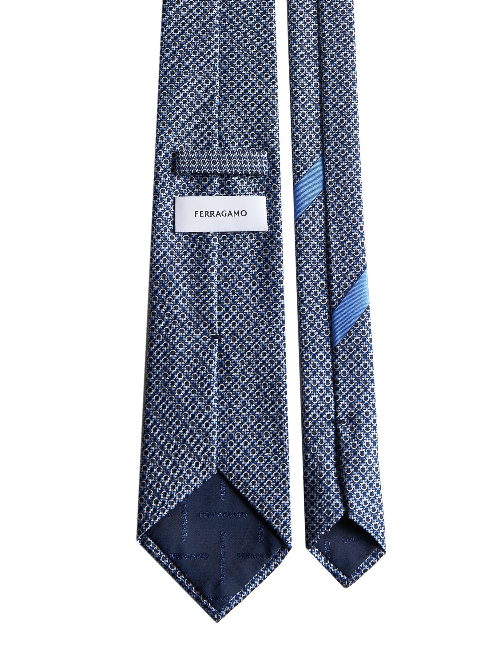Shop Ferragamo Tie In F.navy/azzurro