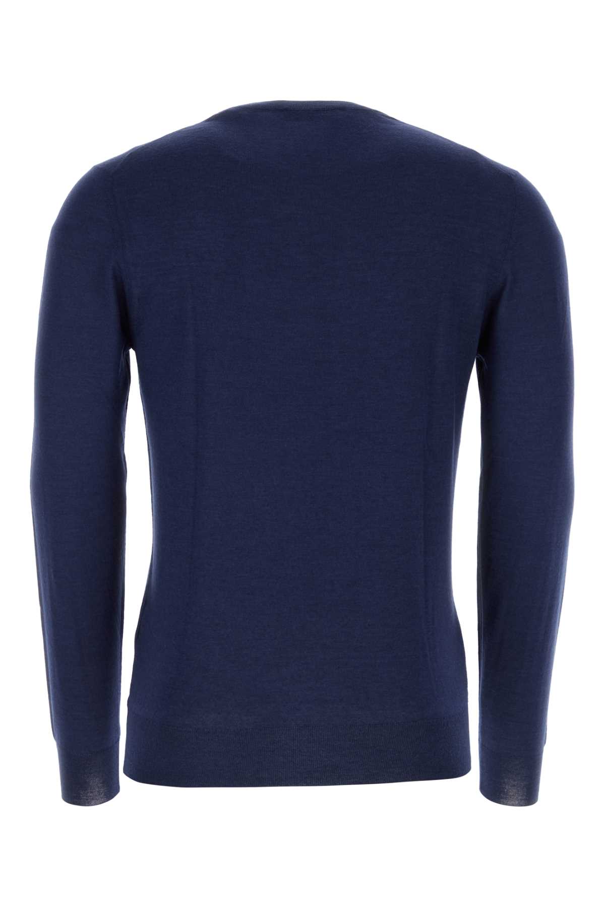 Fedeli Blue Cashmere Blend Sweater In Bluaperto