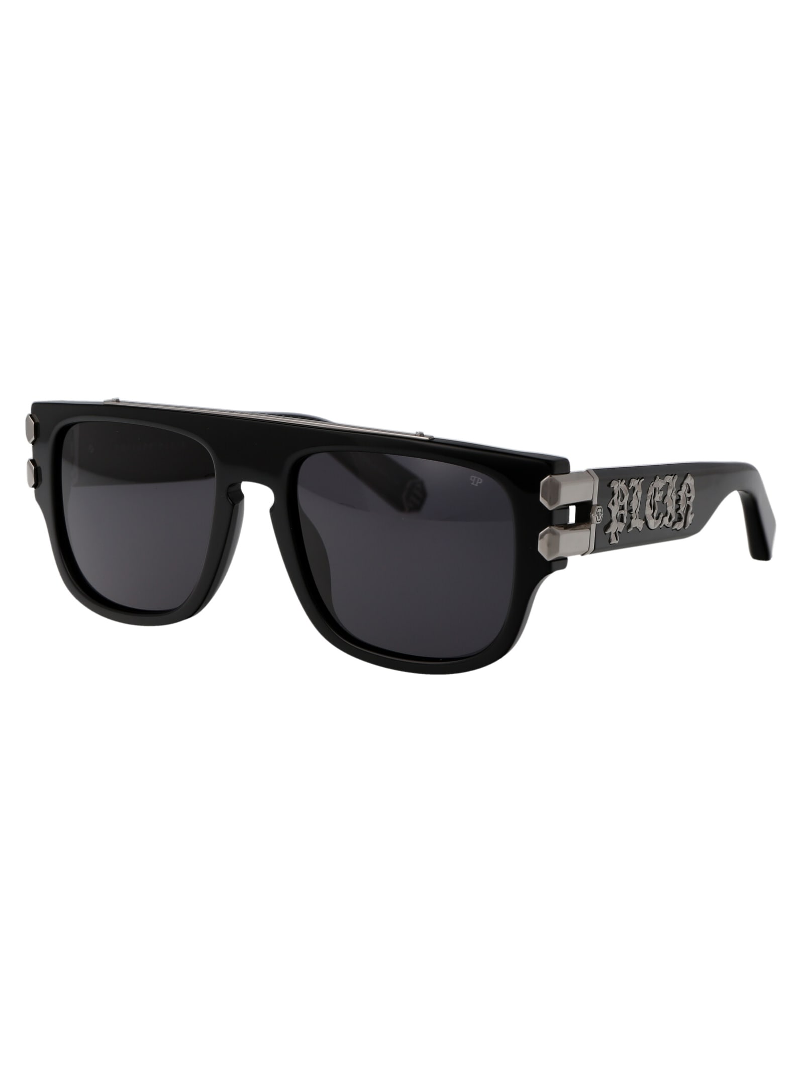 Shop Philipp Plein Spp011x Sunglasses In 0700 Black